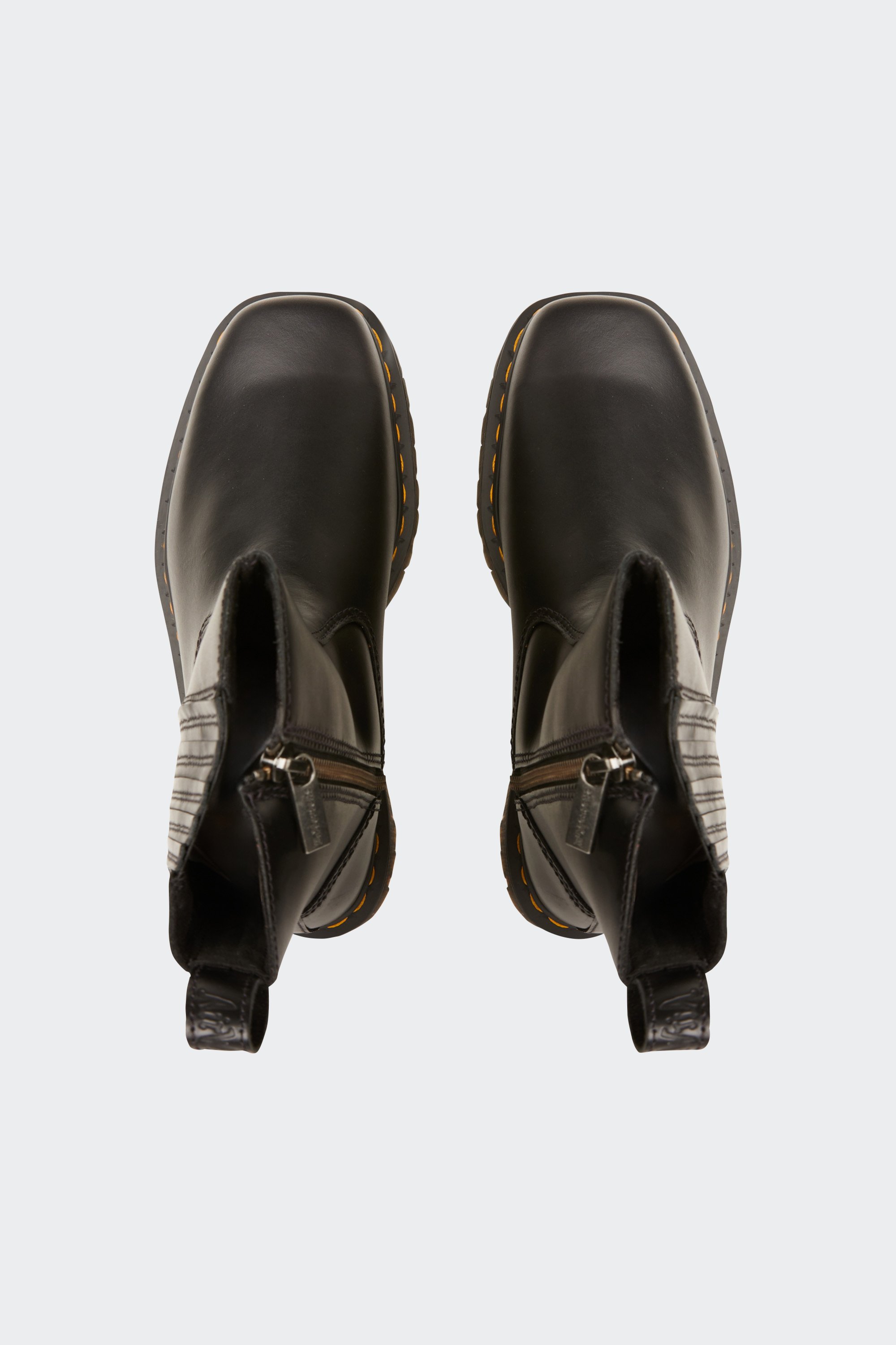 Heeled leather mid-calf boots | Black by DR. MARTENS Heeled leather mid-calf boots Black