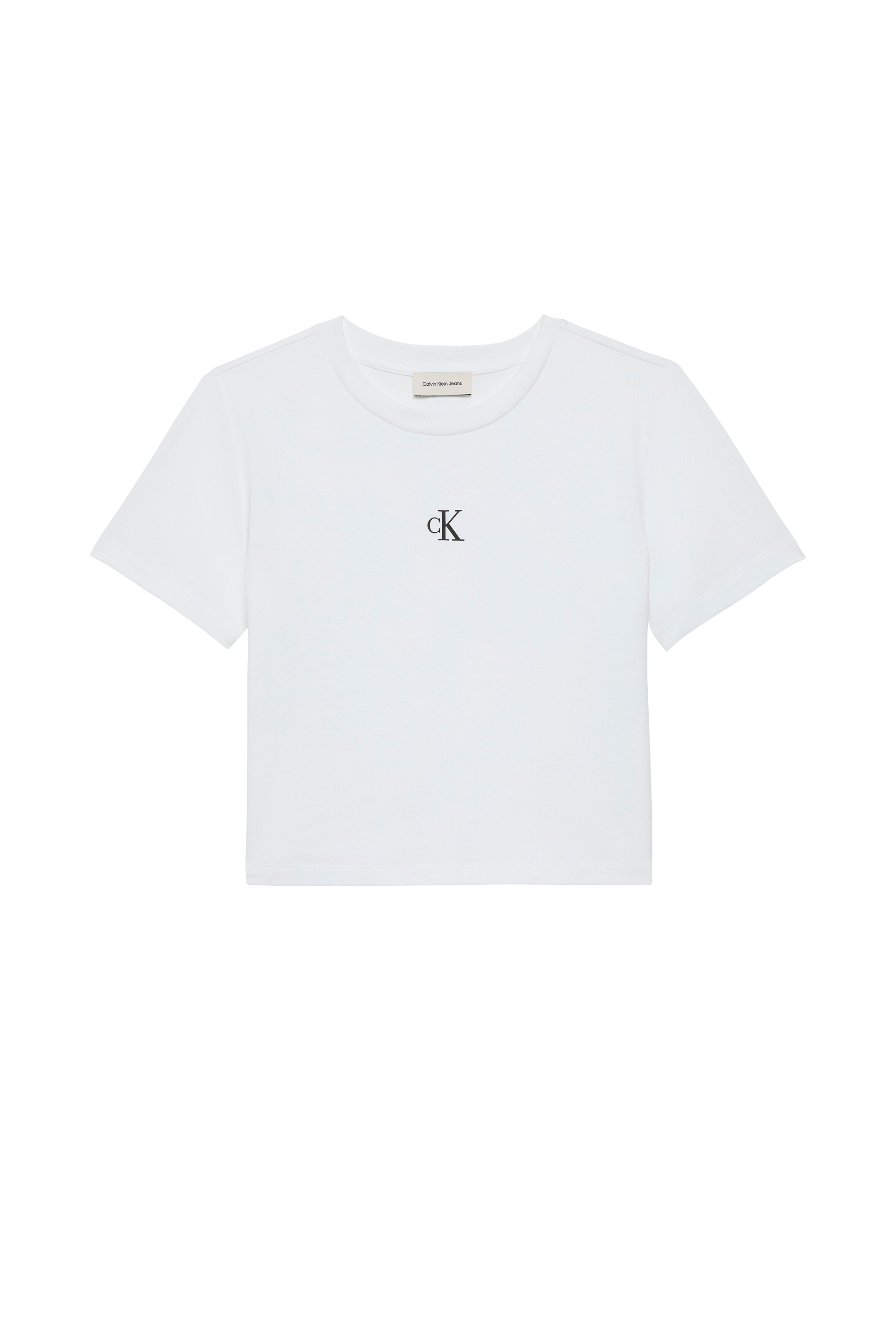 Regular-fit round-neck cotton T-shirt  Bright white