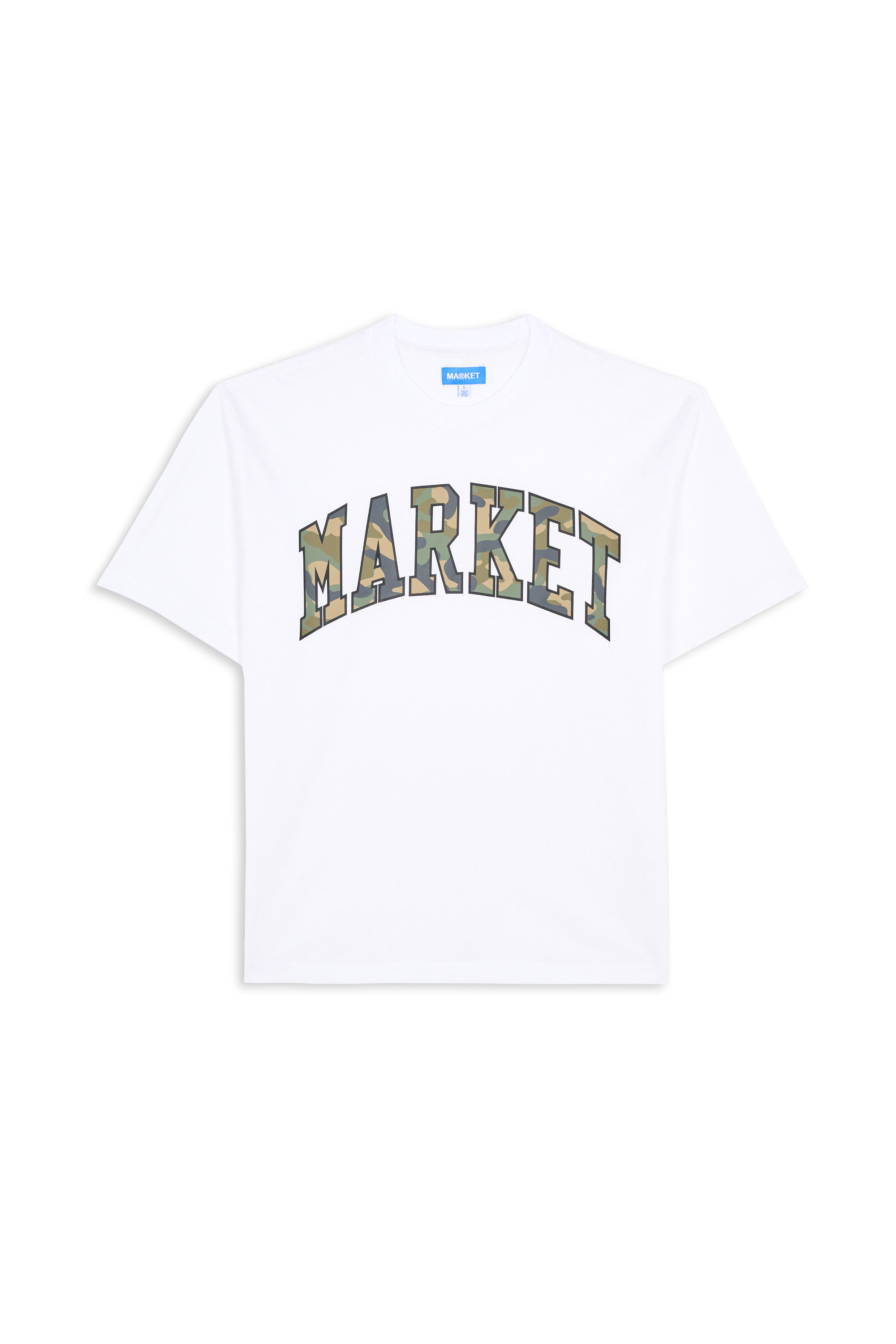 Regular-fit round-neck cotton T-shirt MARKET White