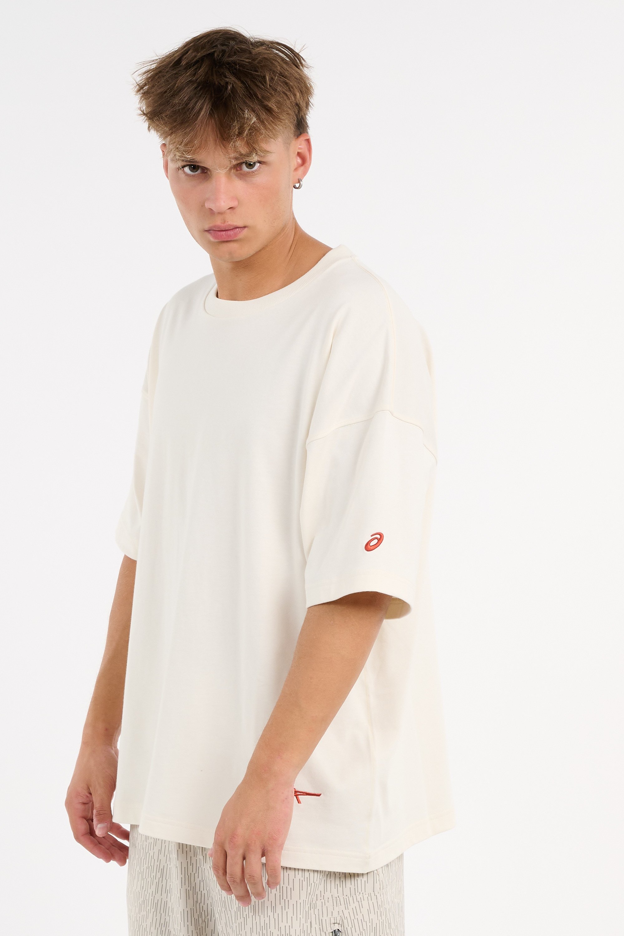 Regular-fit round-neck cotton T-shirt | Beige ASICS Men