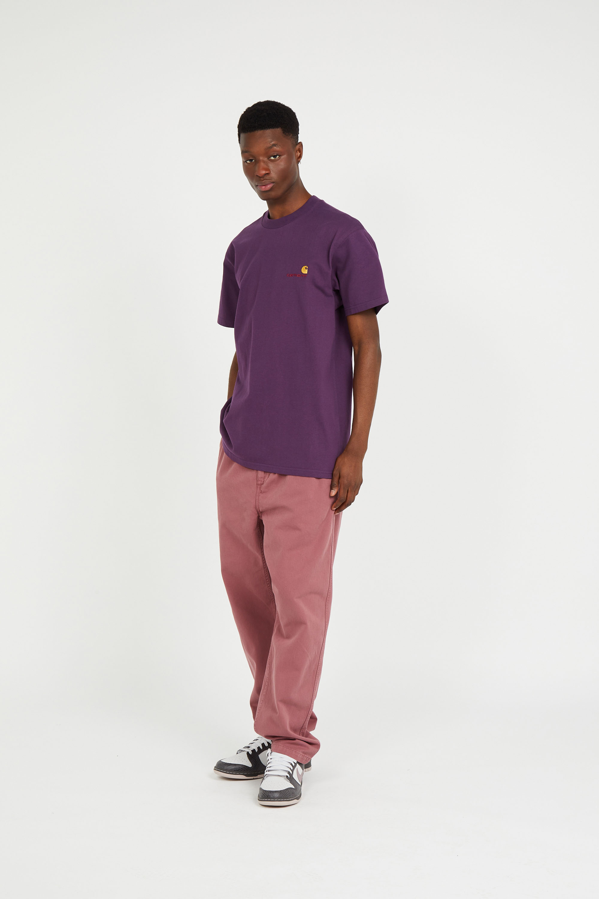 Regular-fit round-neck cotton T-shirt Purple