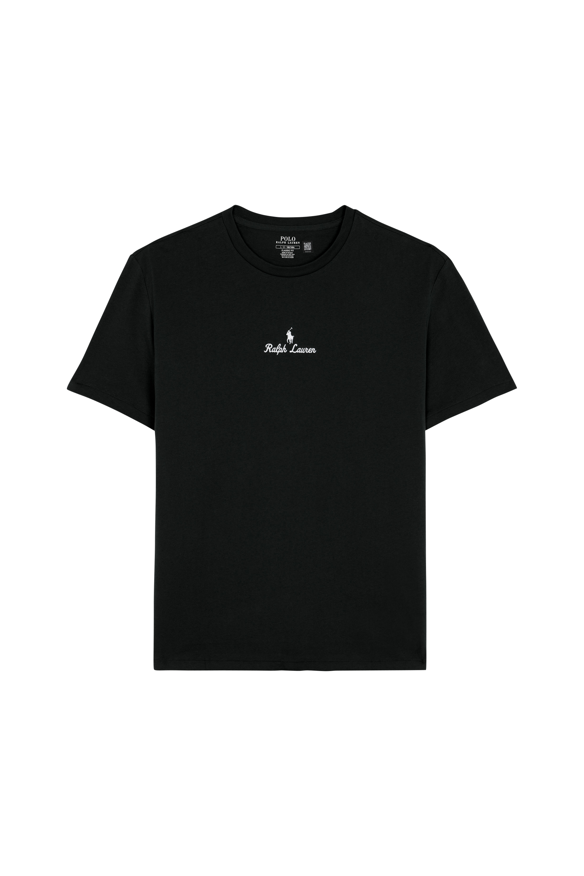 Regular-fit round-neck cotton T-shirt Black