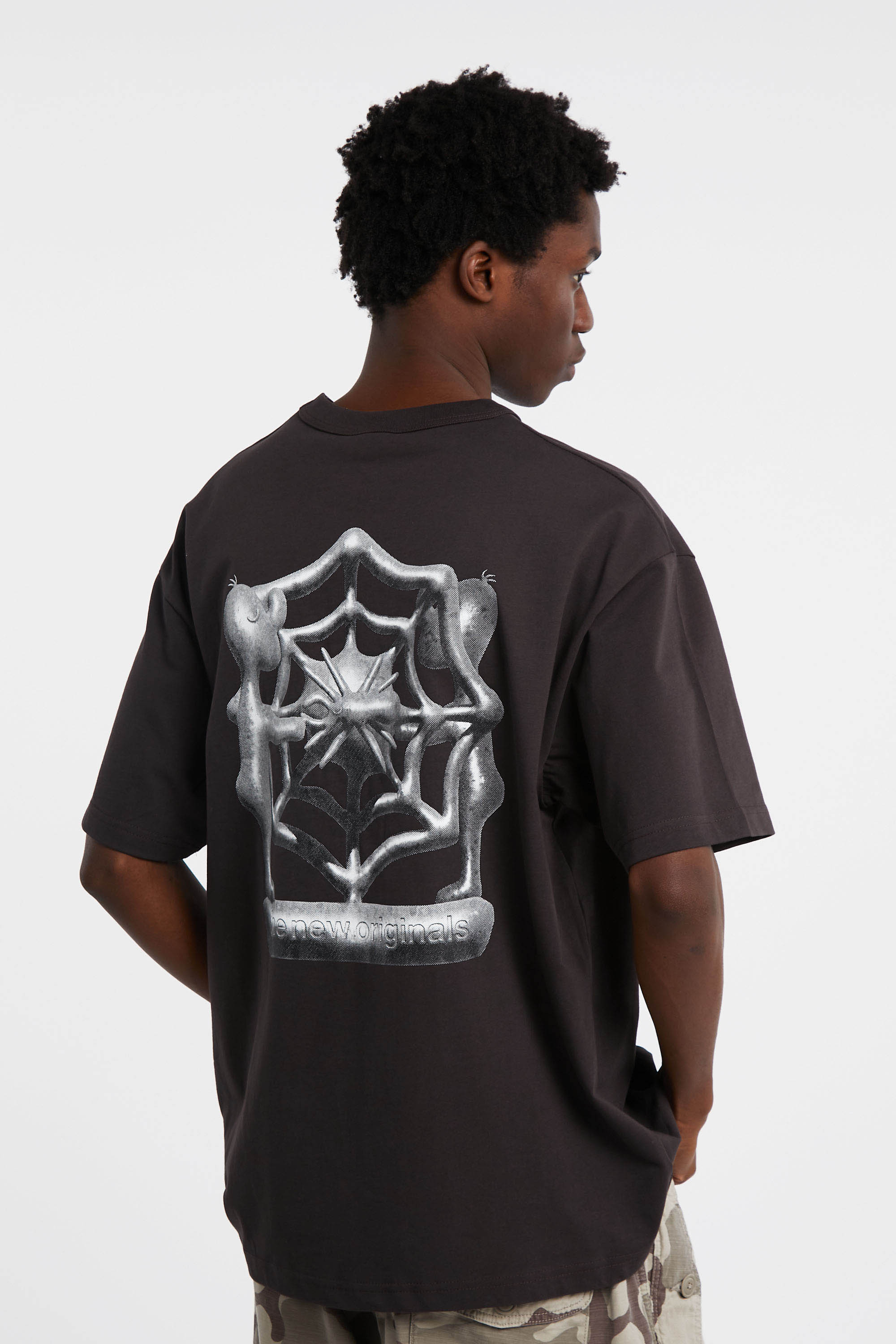 Regular-fit round-neck cotton T-shirt Black