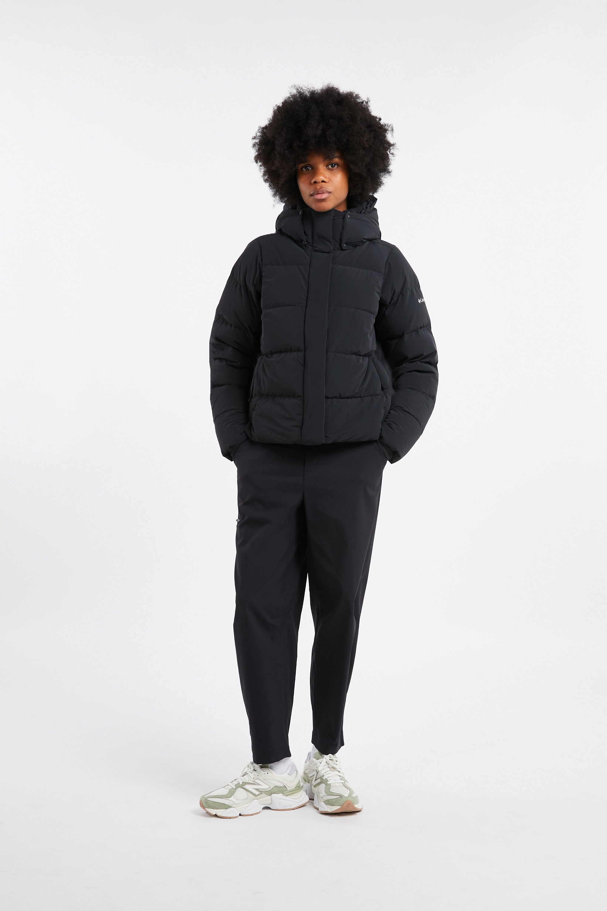 Lightweight quilted padded jacket with high neck COLUMBIA Black