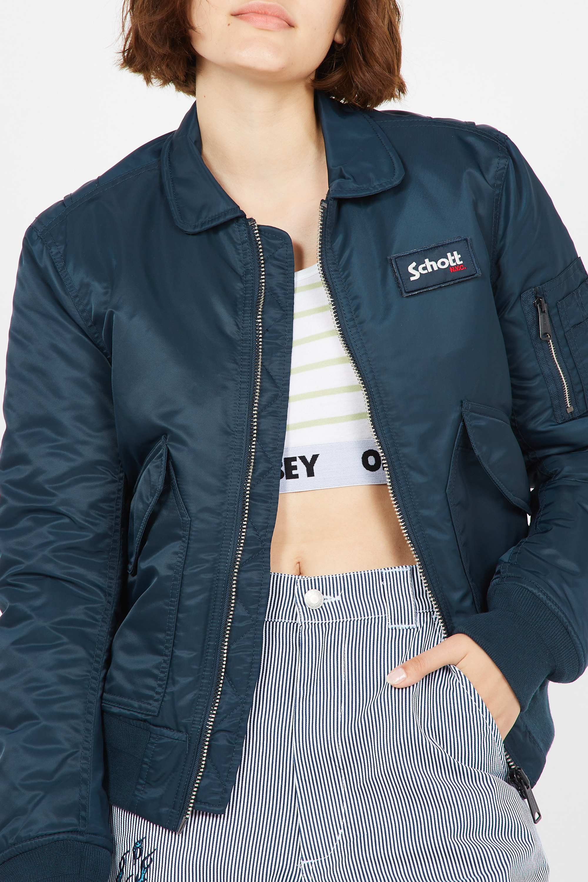 Blouson | Bleu SCHOTT Femme