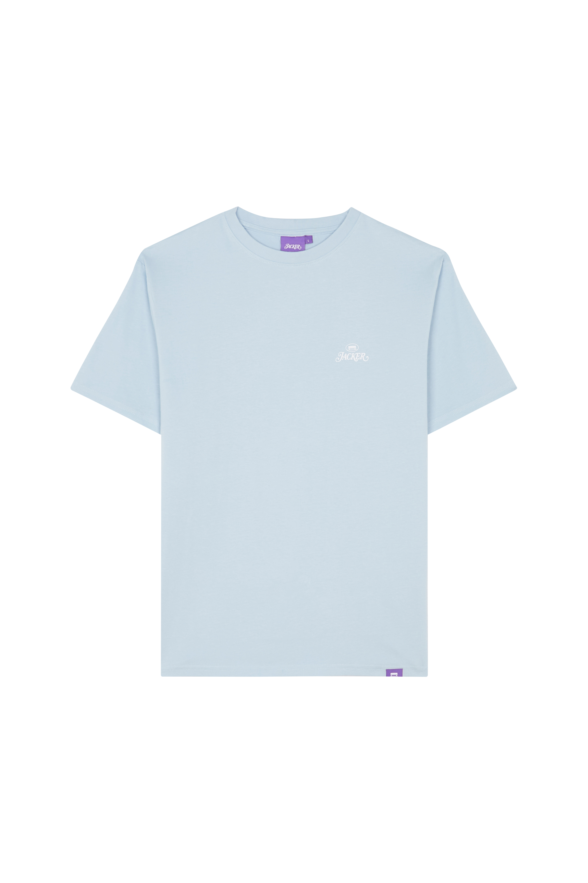 Regular-fit round-neck cotton T-shirt Blue