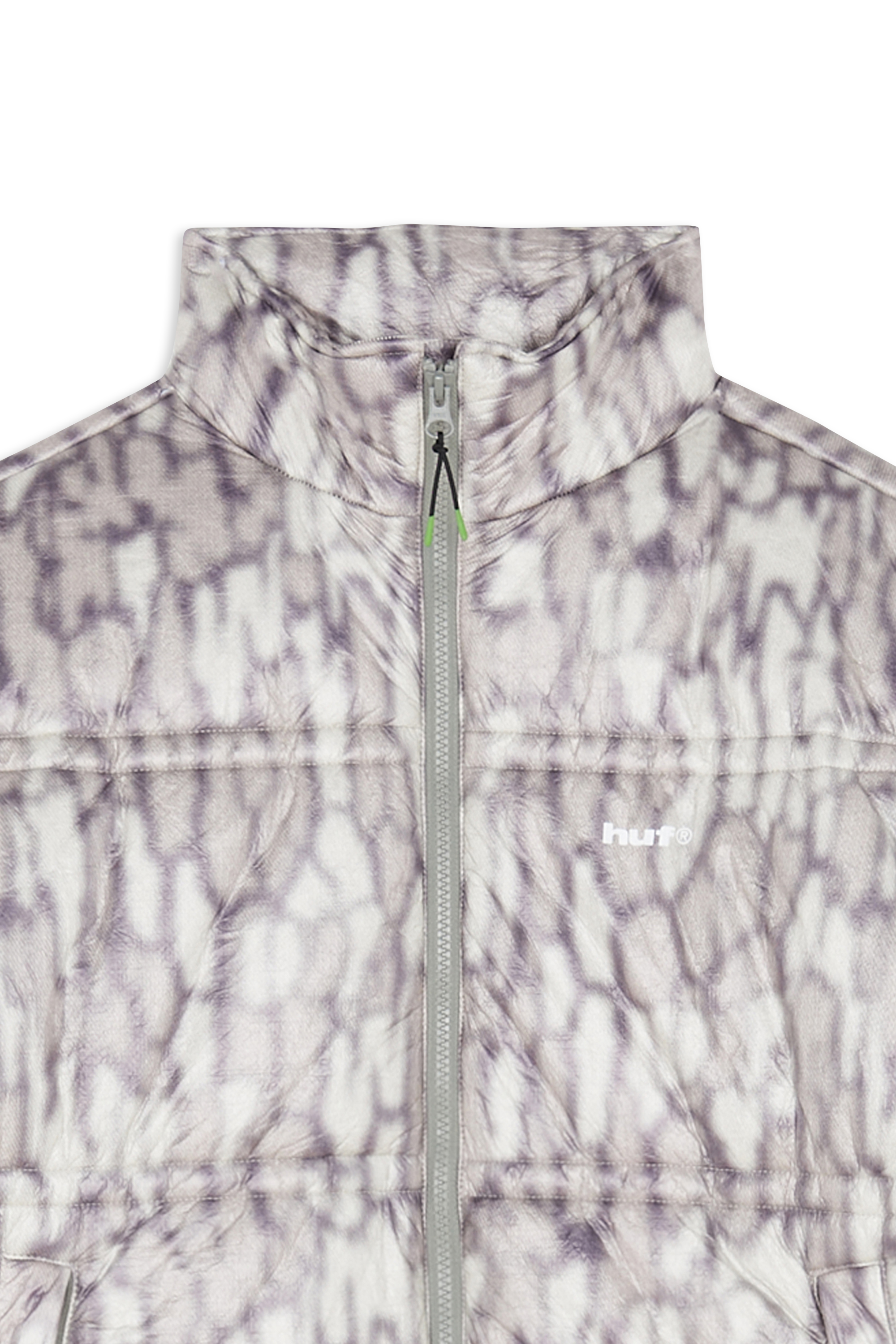 Lightweight quilted padded jacket with high neck HUF Multicolored