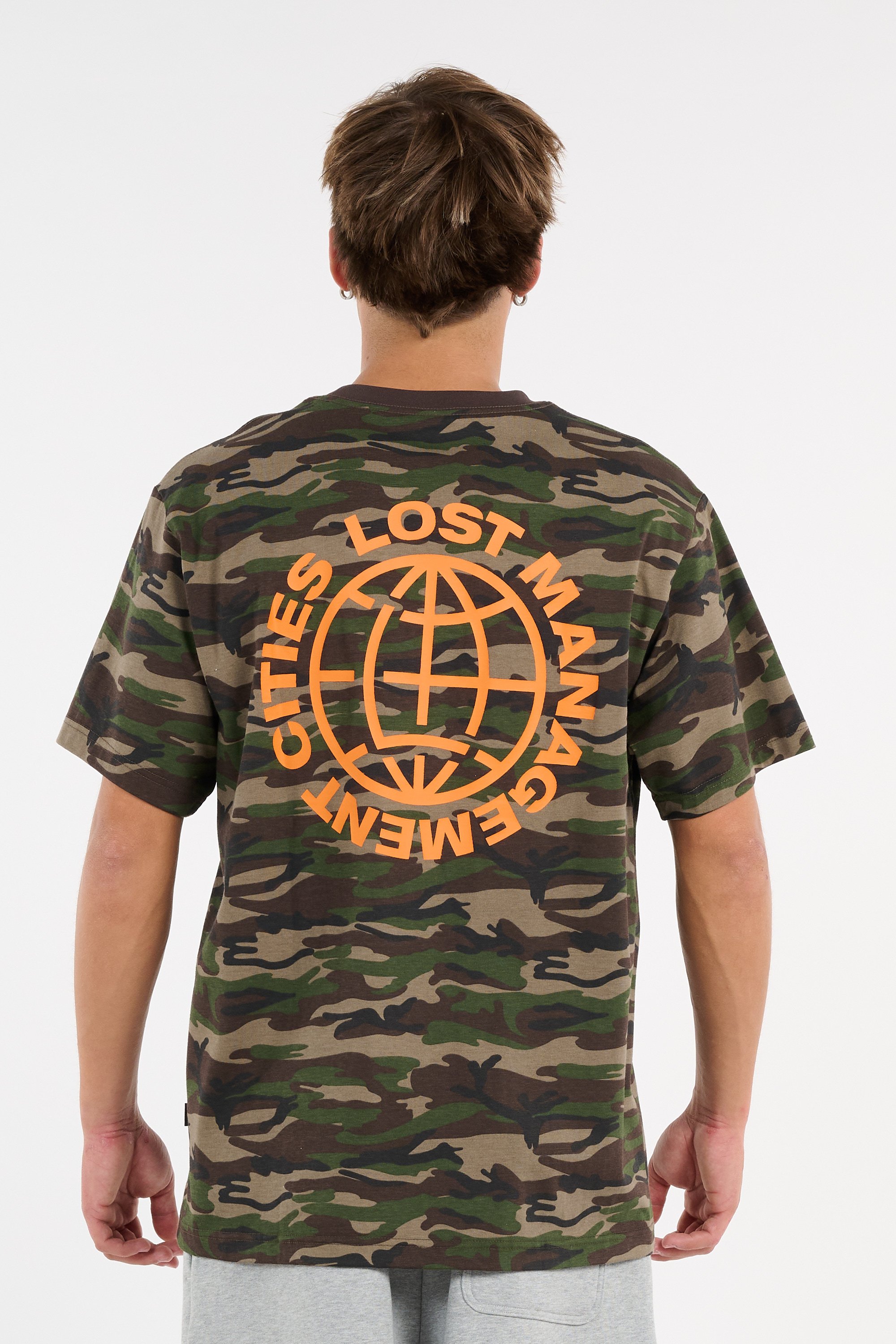 Regular-fit round-neck cotton T-shirt | Green LOST MANAGEMENT CITIES Men