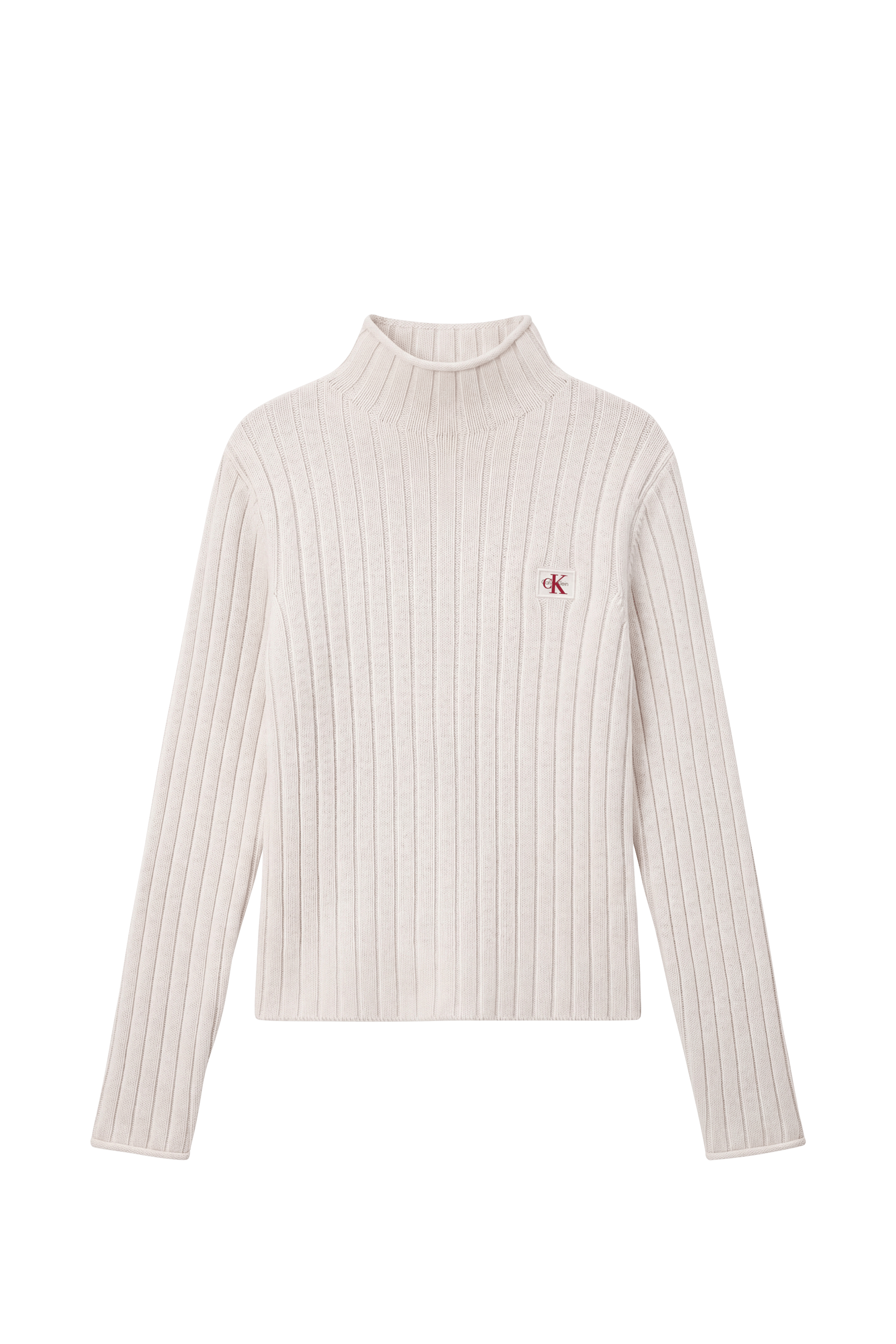 Sweater WOVEN LABEL TNECK Tofu