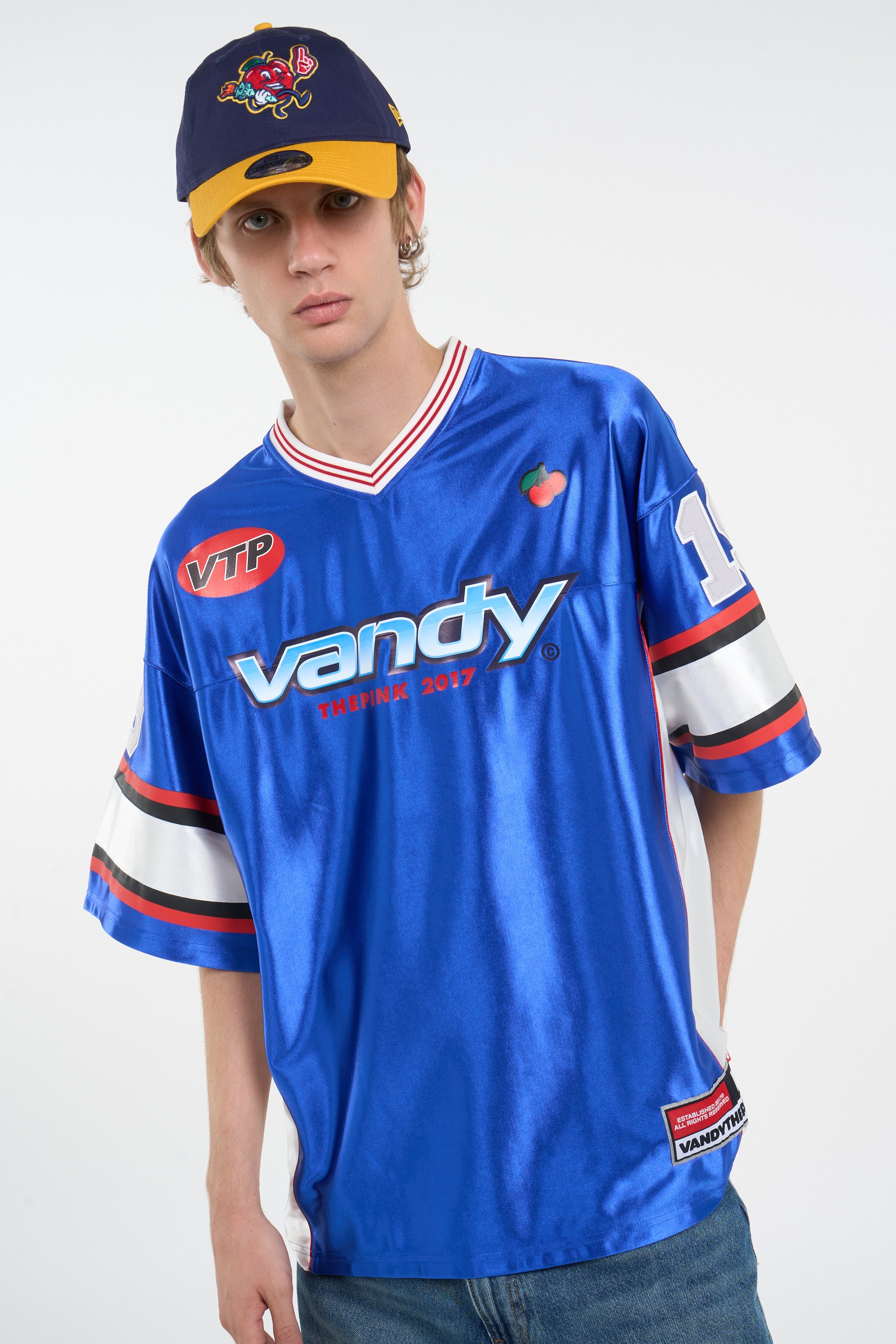 Regular-fit round-neck cotton T-shirt | Blue VANDYTHEPINK Men