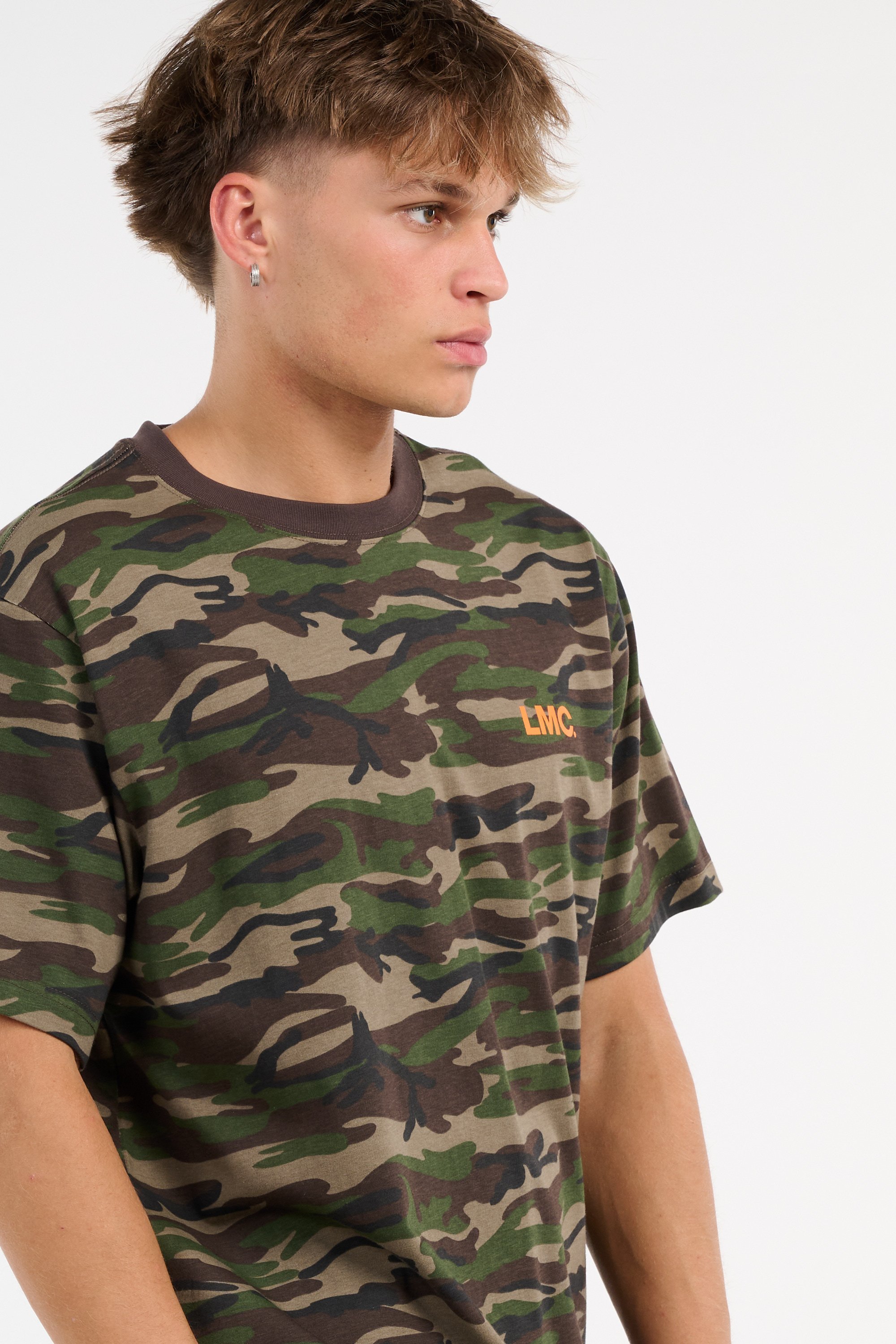 Regular-fit round-neck cotton T-shirt | Green LOST MANAGEMENT CITIES Men