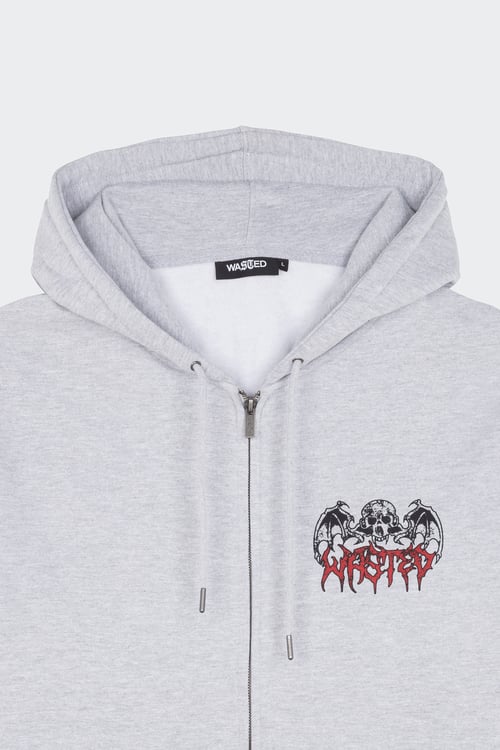 WASTED Hoodie zippé  Gris