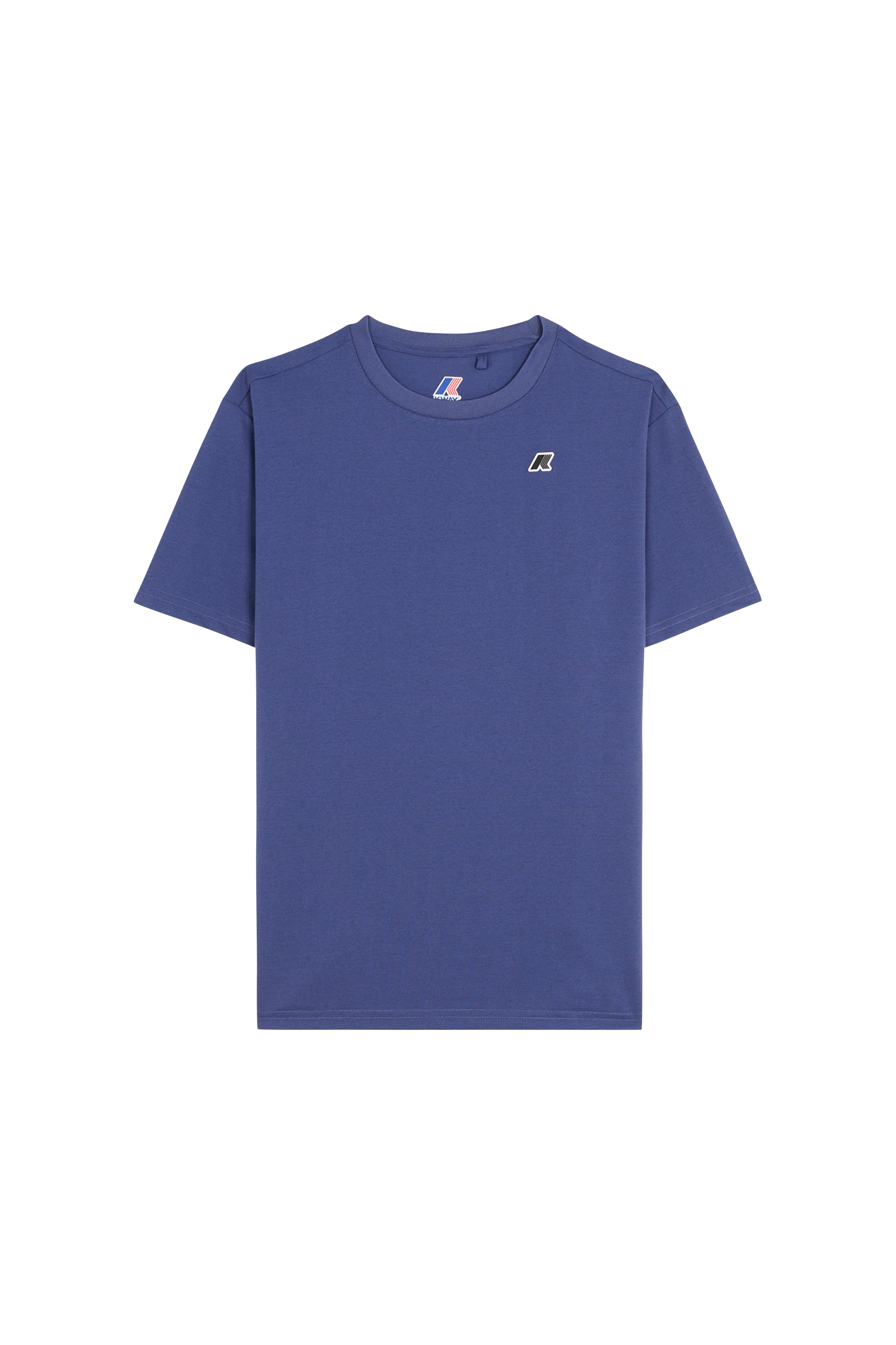 Regular-fit round-neck cotton T-shirt Blue