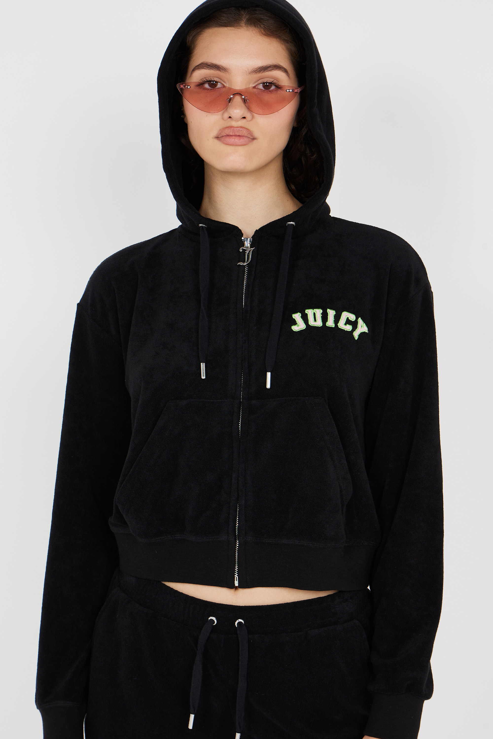 zip-up hoodie Black