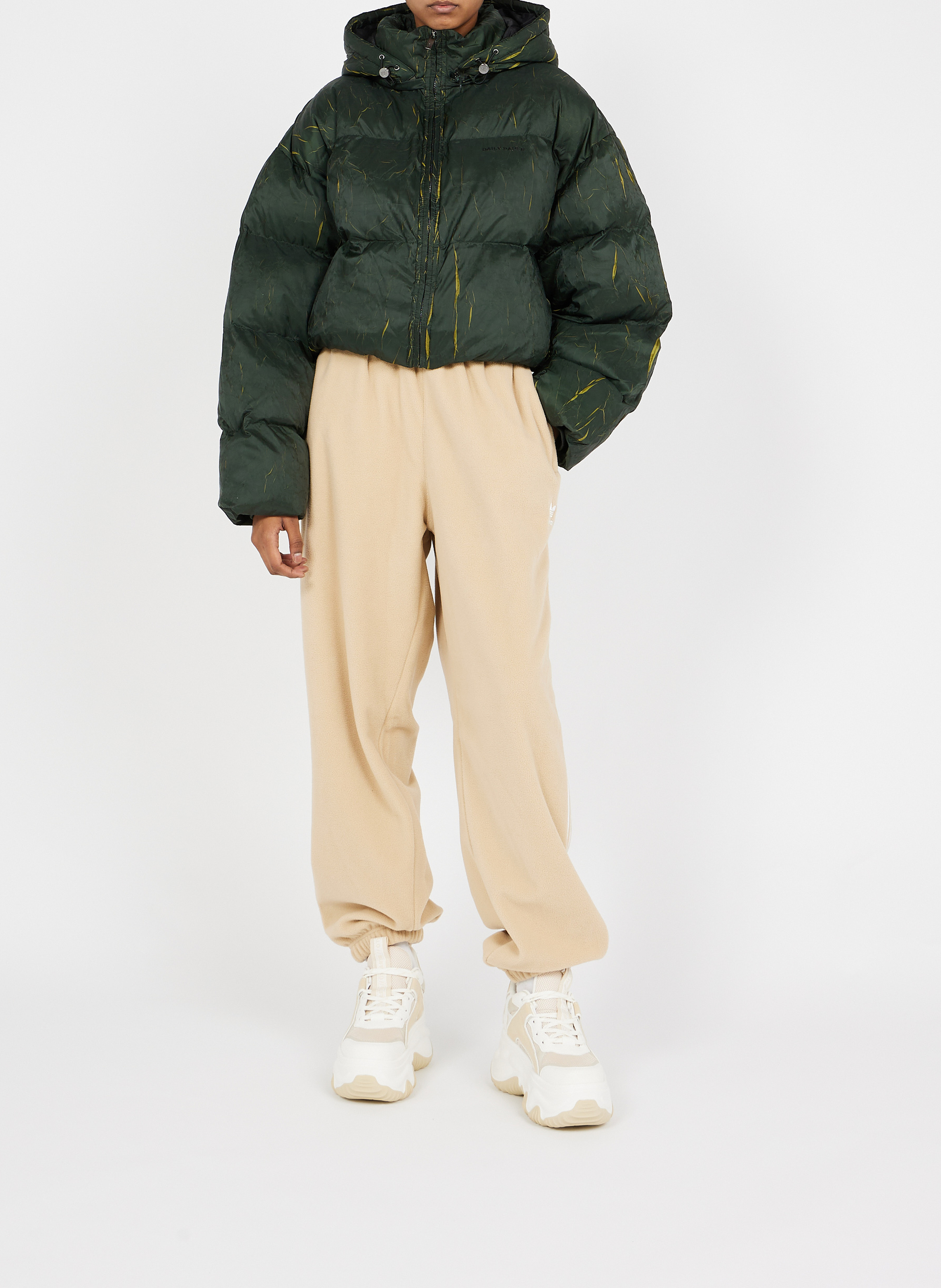Lightweight quilted padded jacket with high neck DAILY PAPER Green