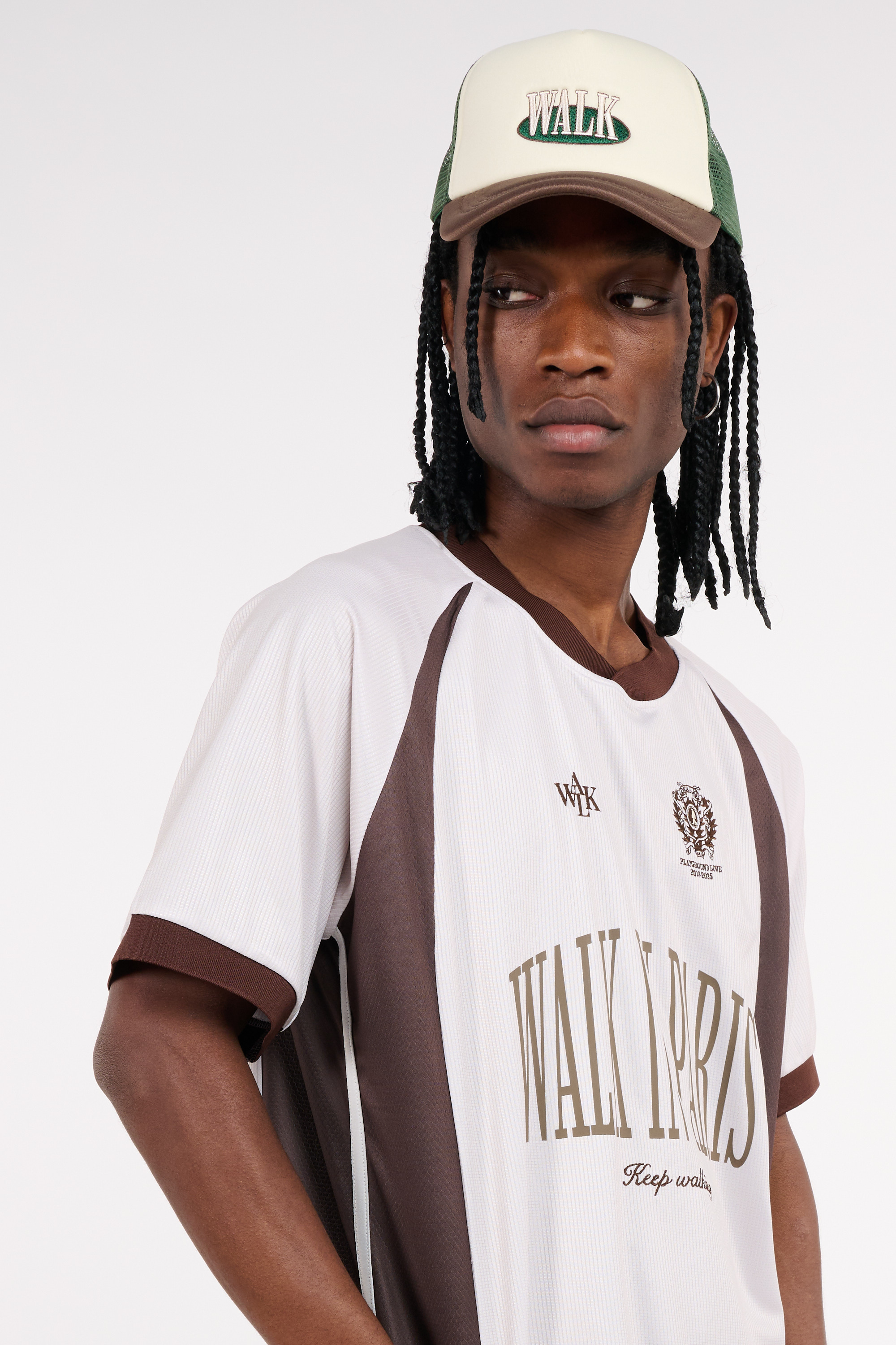 Regular-fit round-neck cotton T-shirt Beige