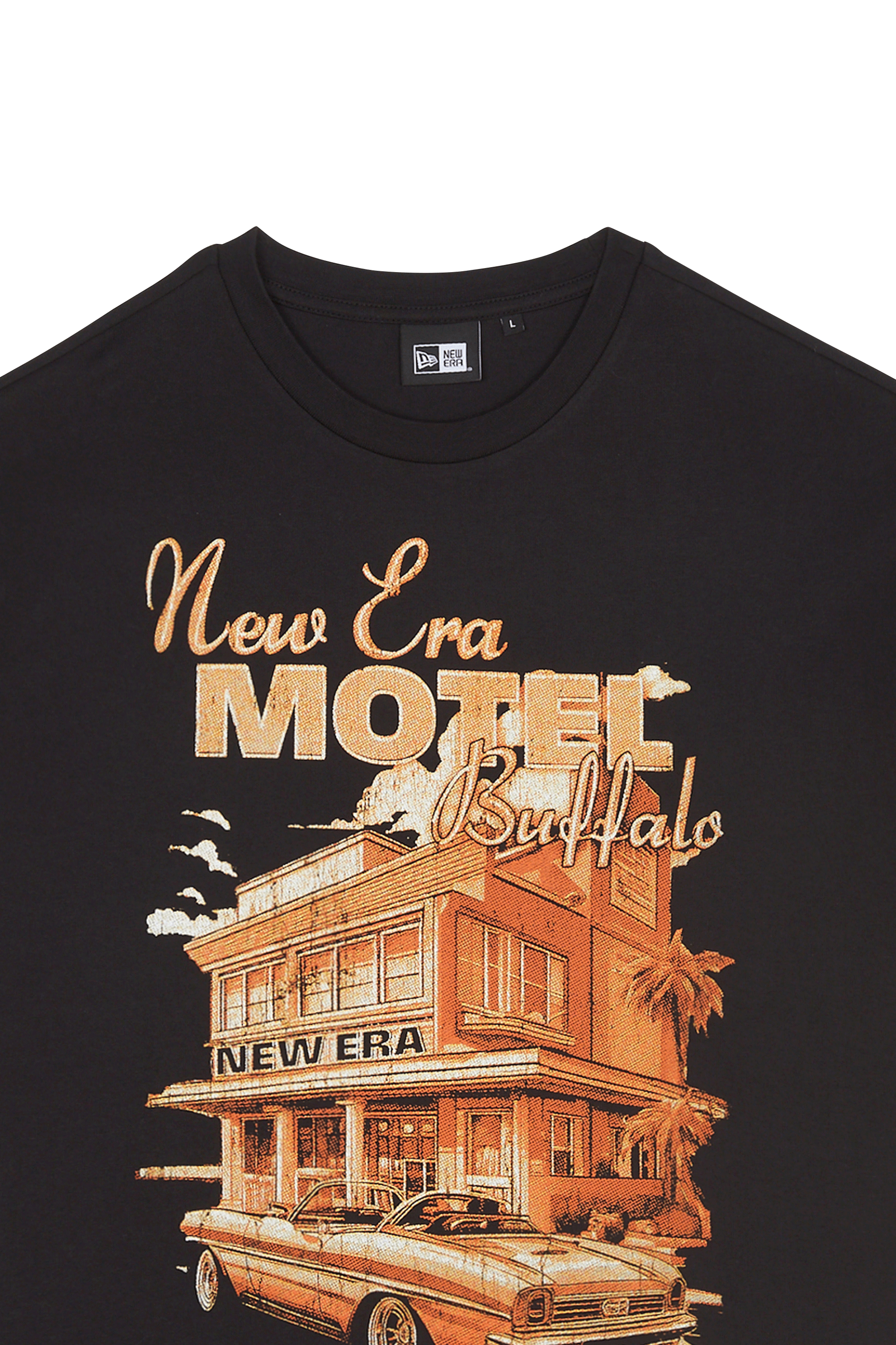 Regular-fit round-neck cotton T-shirt | Black NEW ERA Men