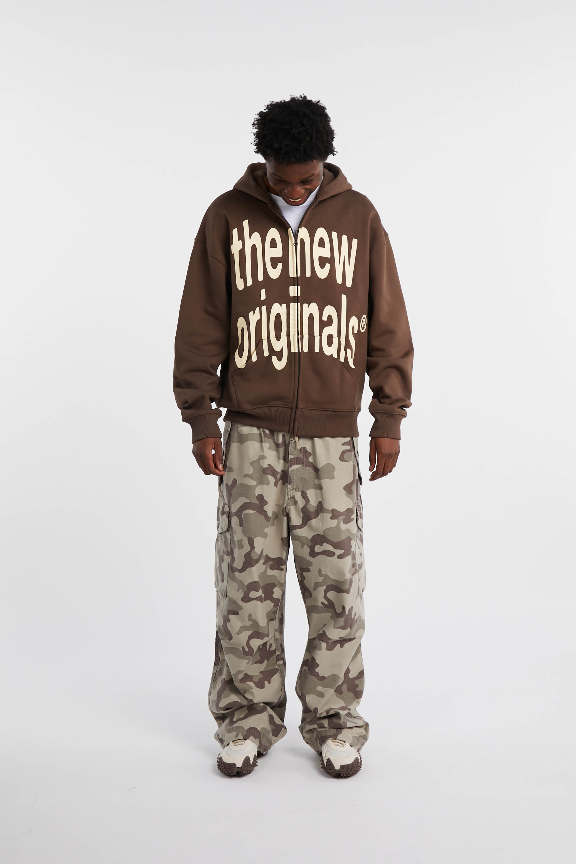 Hoodie zippé Marron