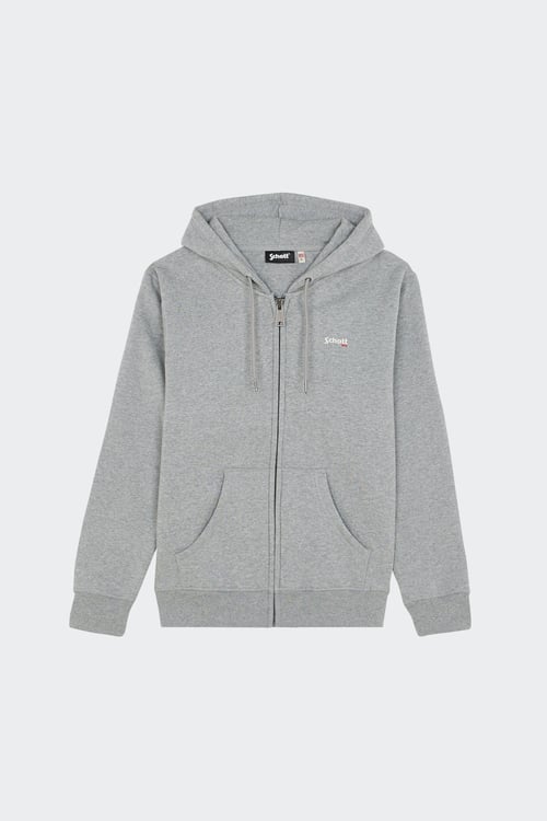 SCHOTT Hoodie zippé Gris