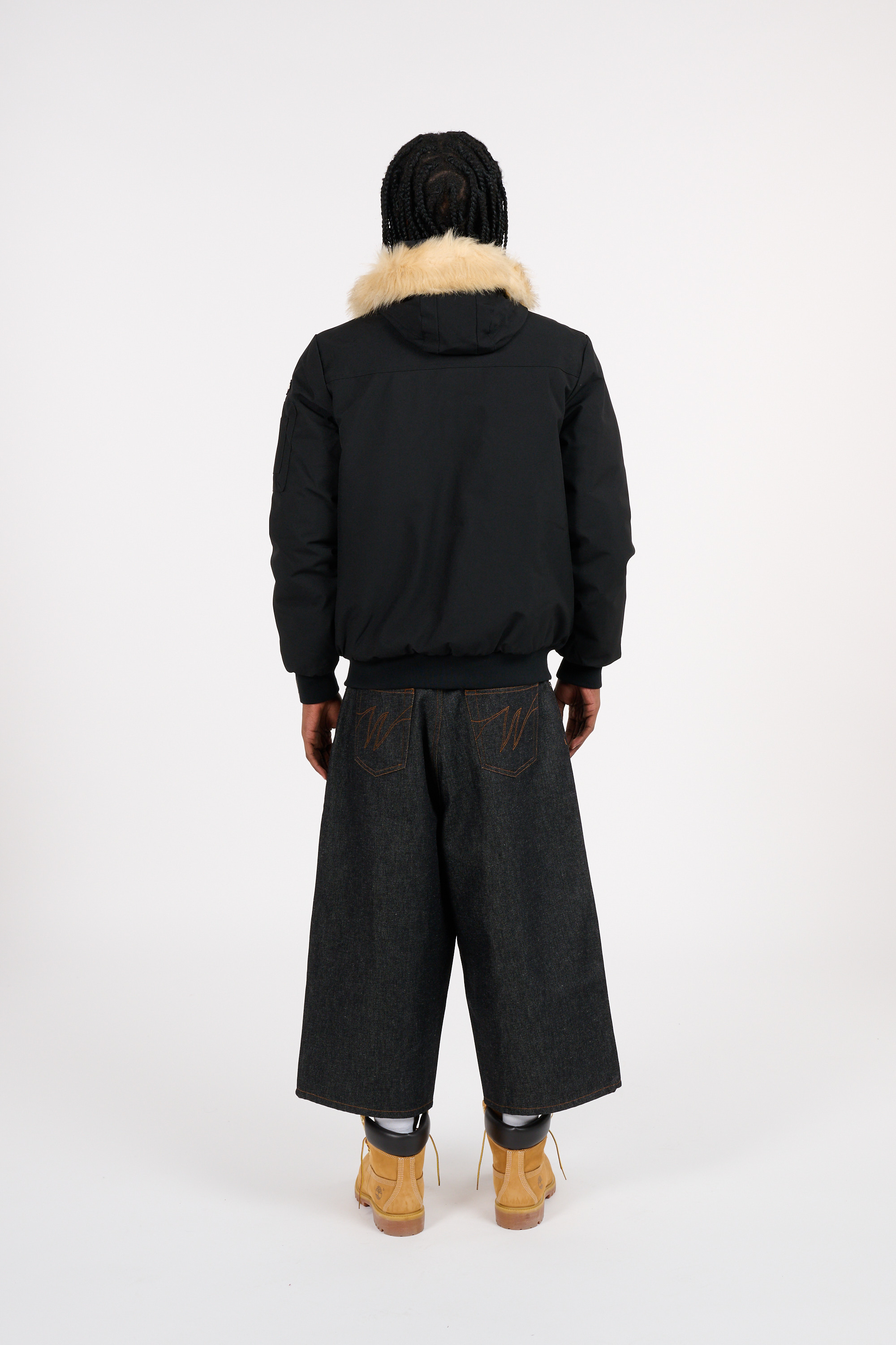 Lightweight quilted padded jacket with high neck Black