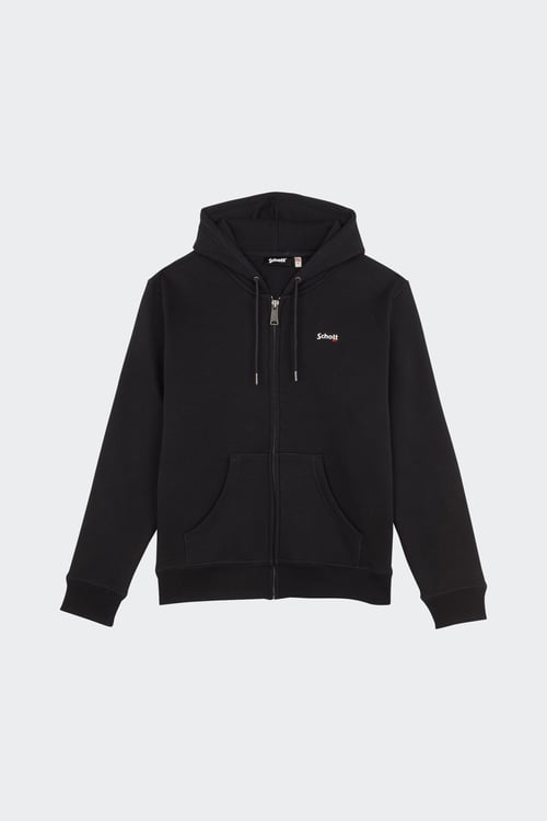 SCHOTT Hoodie zippé Noir