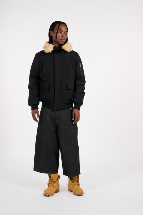SCHOTT Lightweight quilted padded jacket with high neck Black