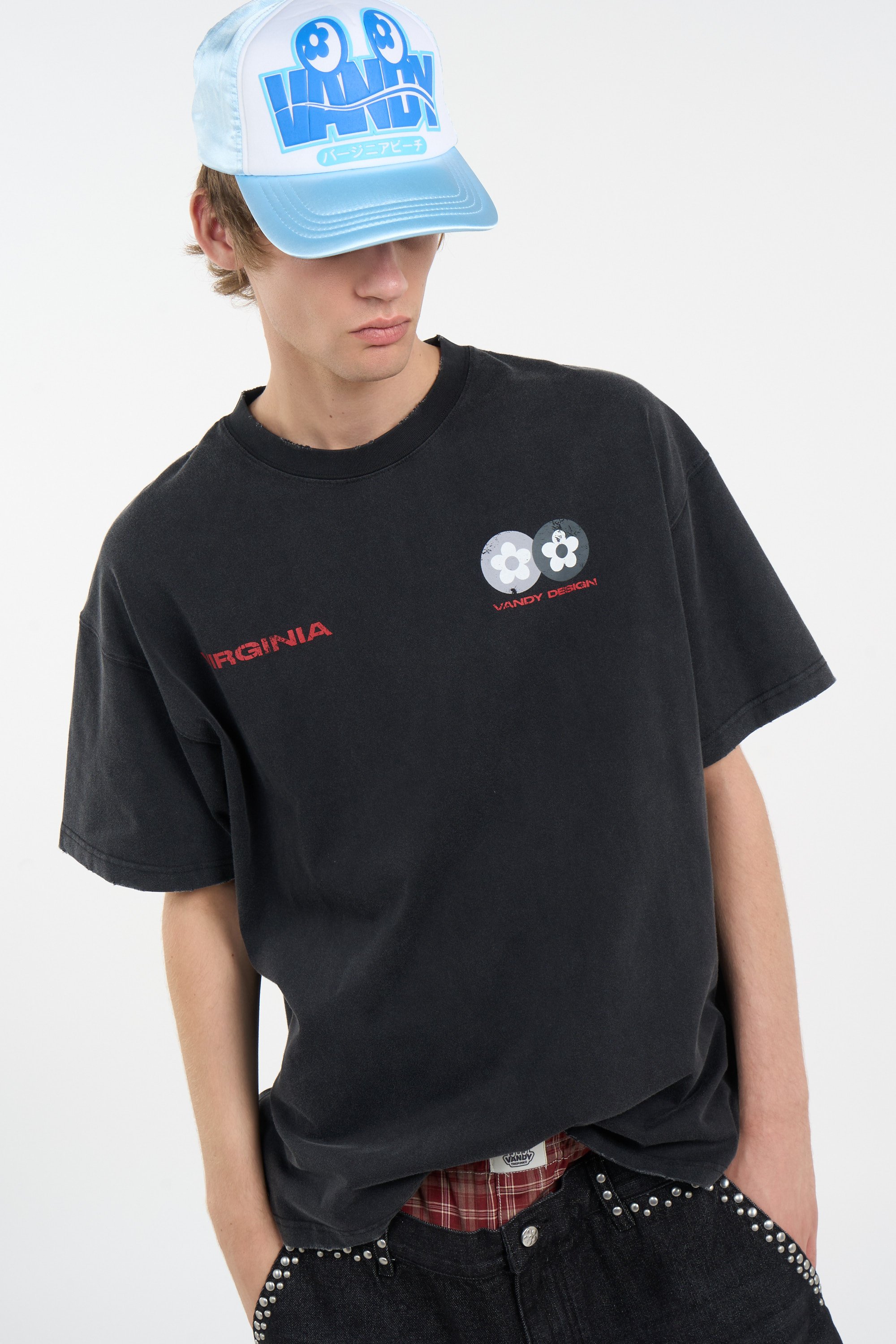 Regular-fit round-neck cotton T-shirt | Black VANDYTHEPINK Men