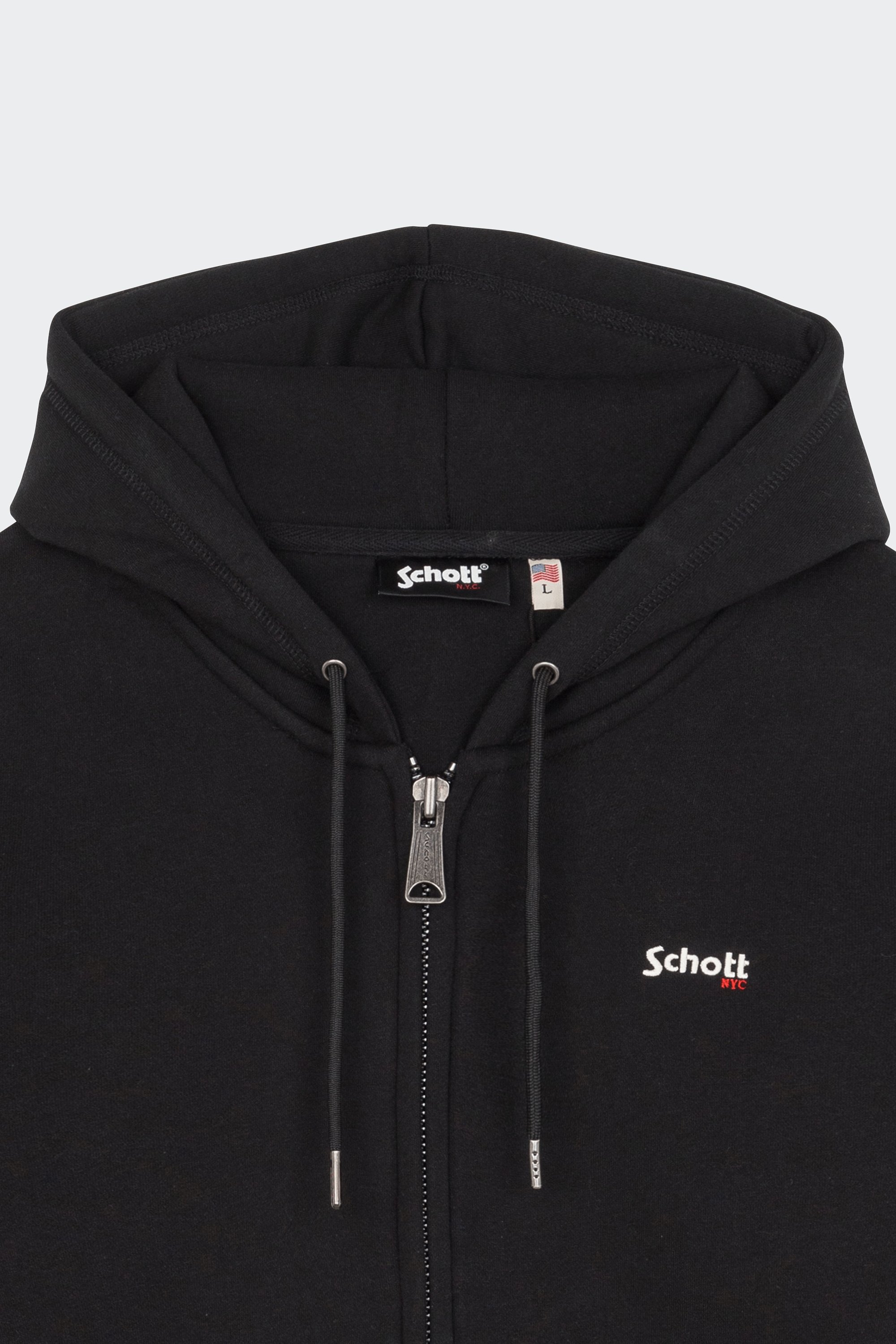 Zip-up hoodie | Black by SCHOTT Zip-up hoodie Black