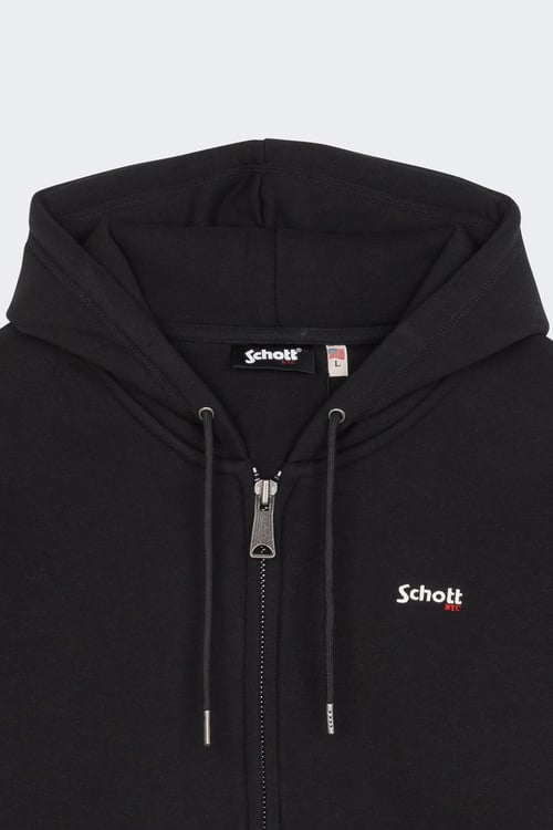 SCHOTT Hoodie zippé Noir