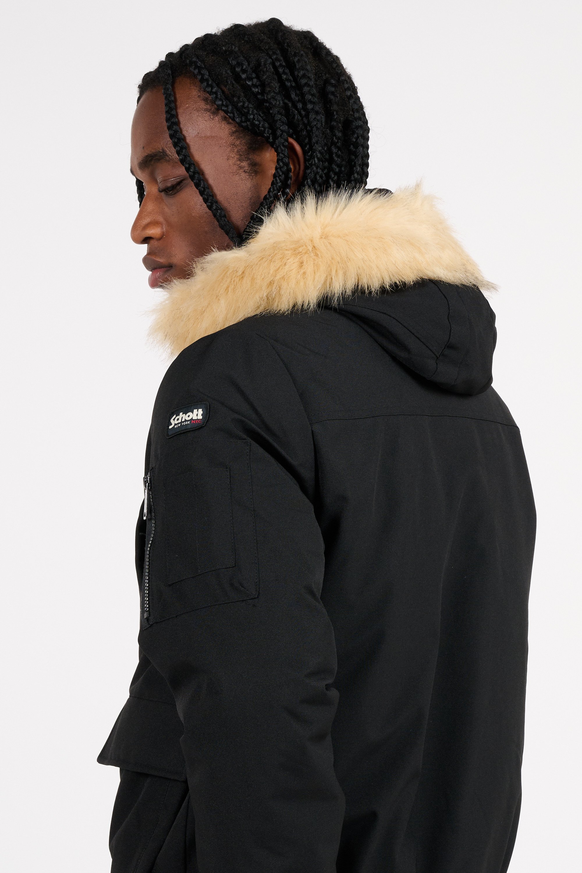 Lightweight quilted padded jacket with high neck Black