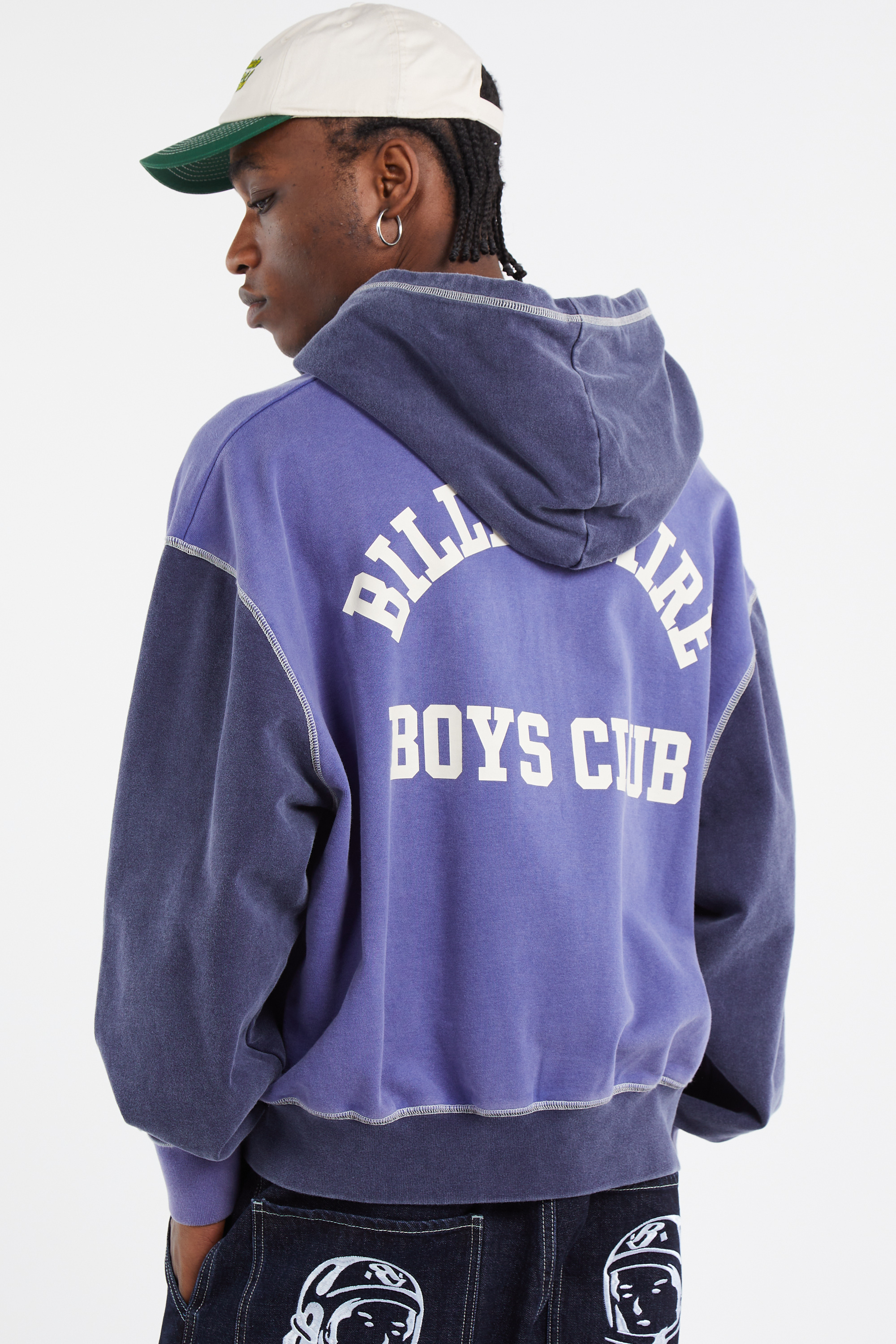 Regular-fit zip-up cotton-blend hoodie with Pony Player Blue