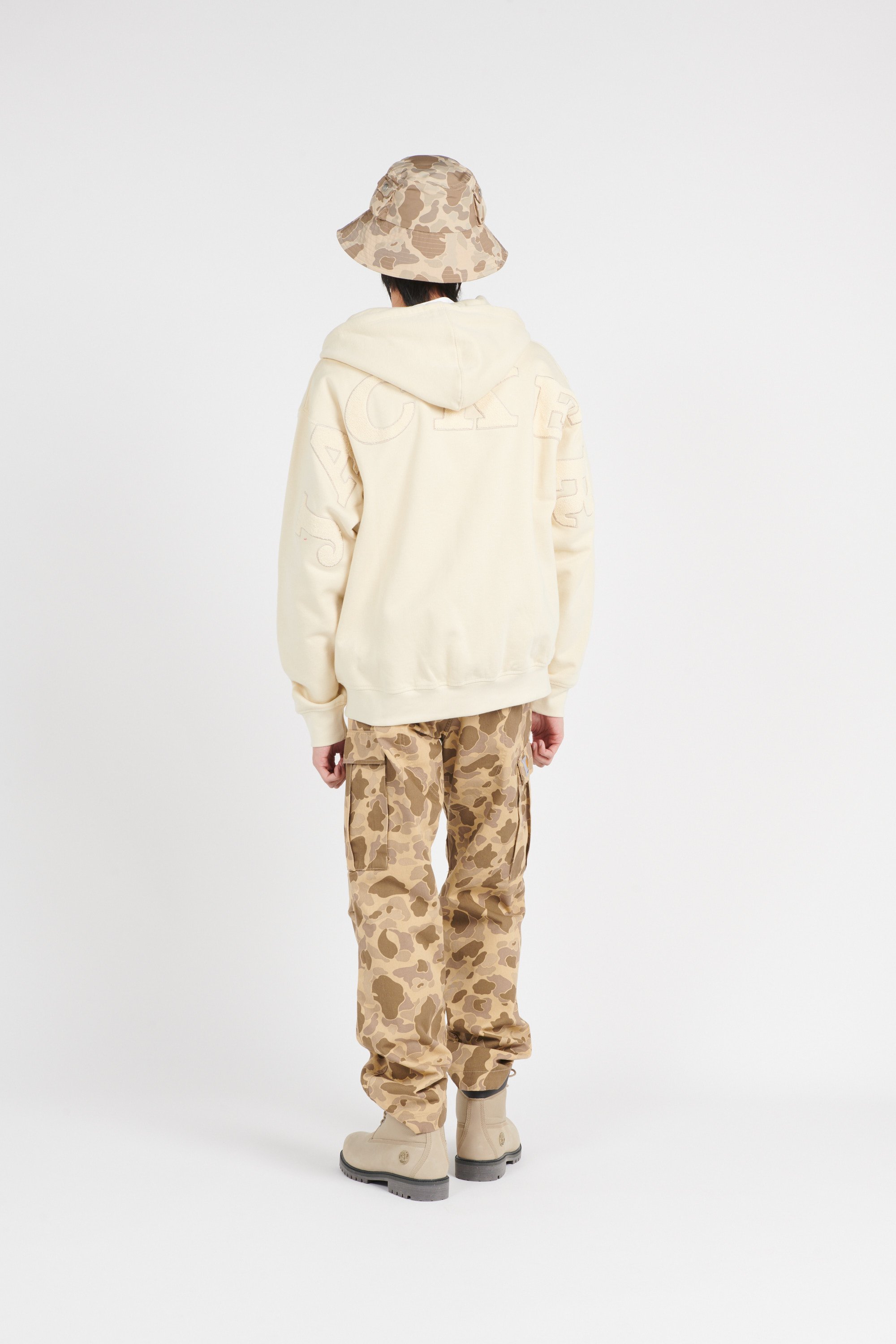 Zippered hoodie Beige