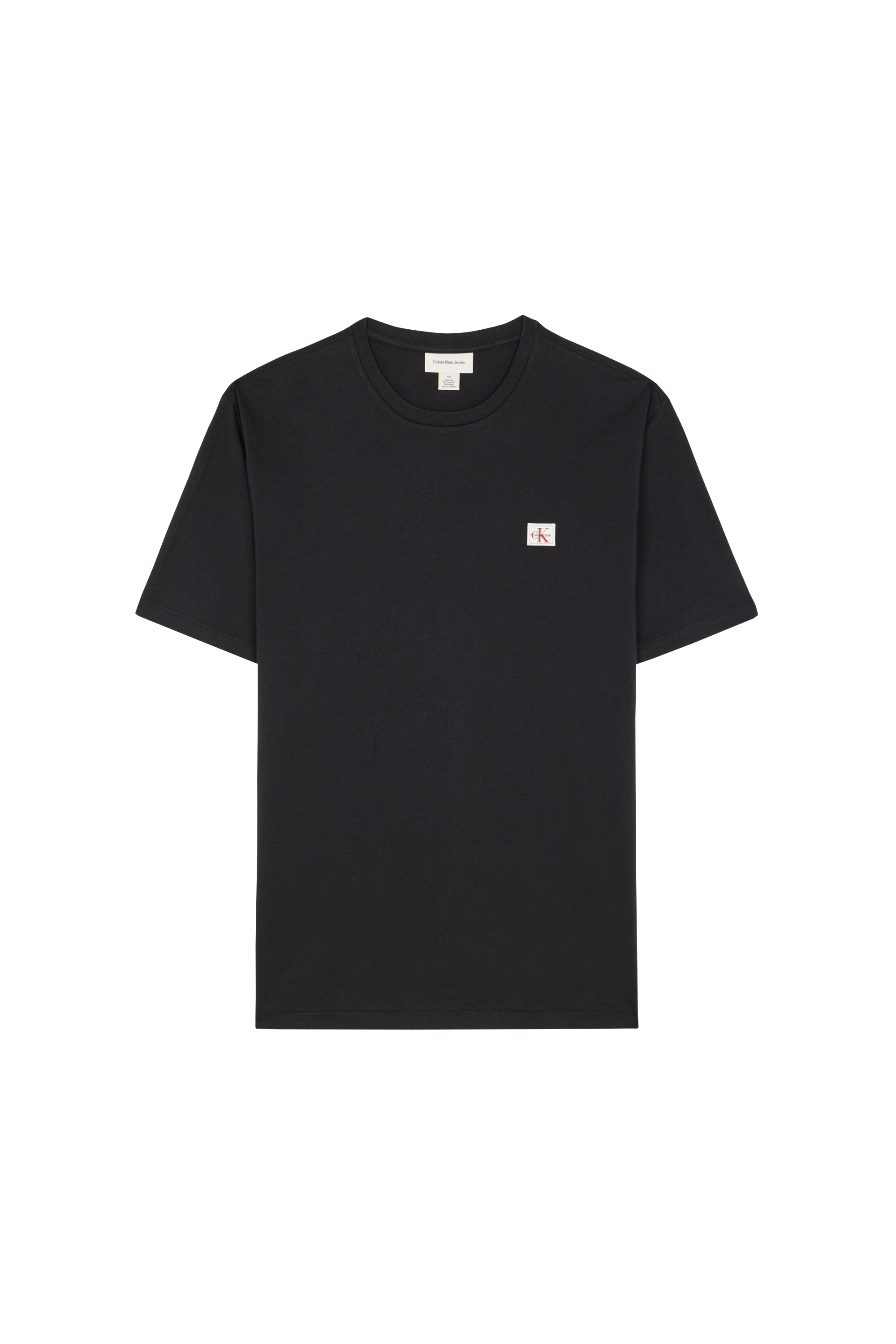 Regular-fit round-neck cotton T-shirt Black