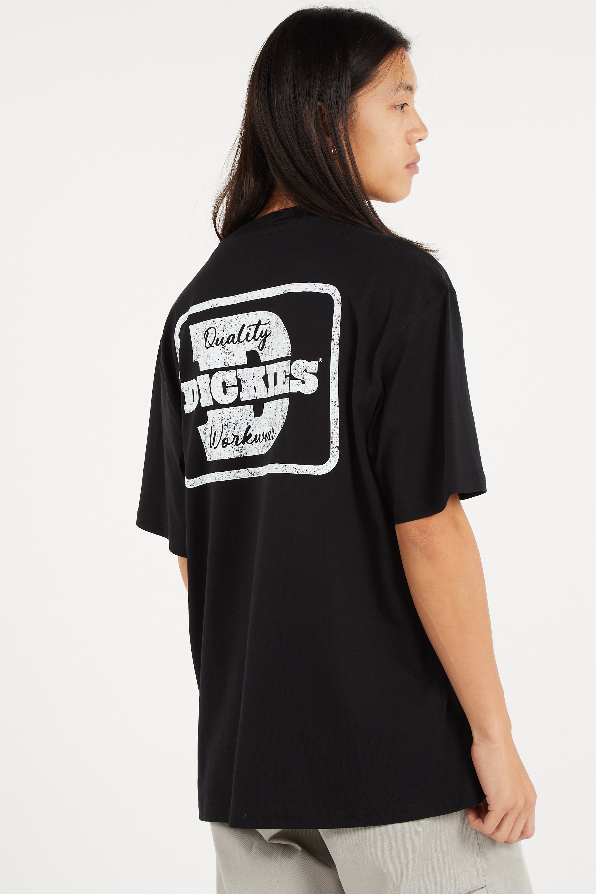Regular-fit round-neck cotton T-shirt | Black DICKIES Men