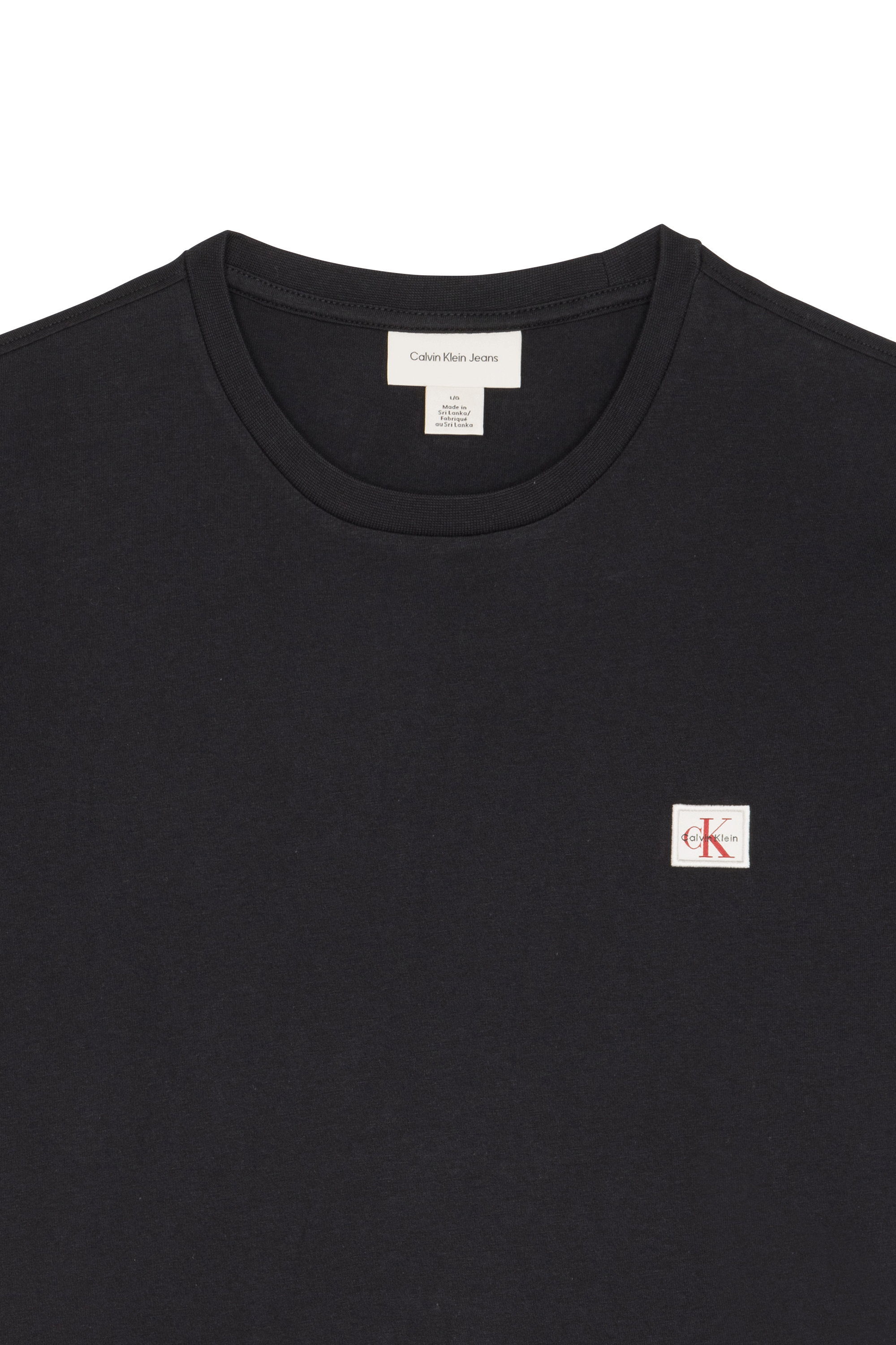 Regular-fit round-neck cotton T-shirt Black