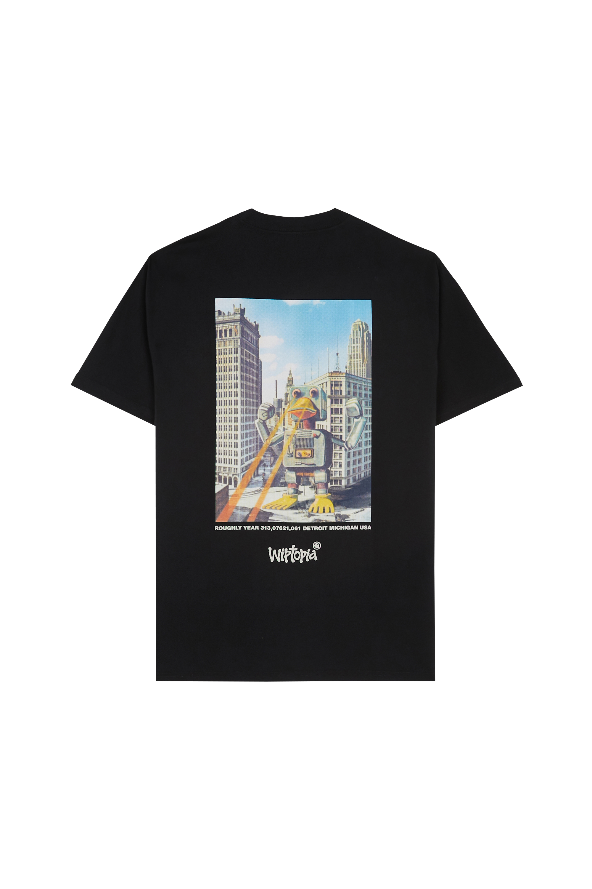 Regular-fit round-neck cotton T-shirt Black