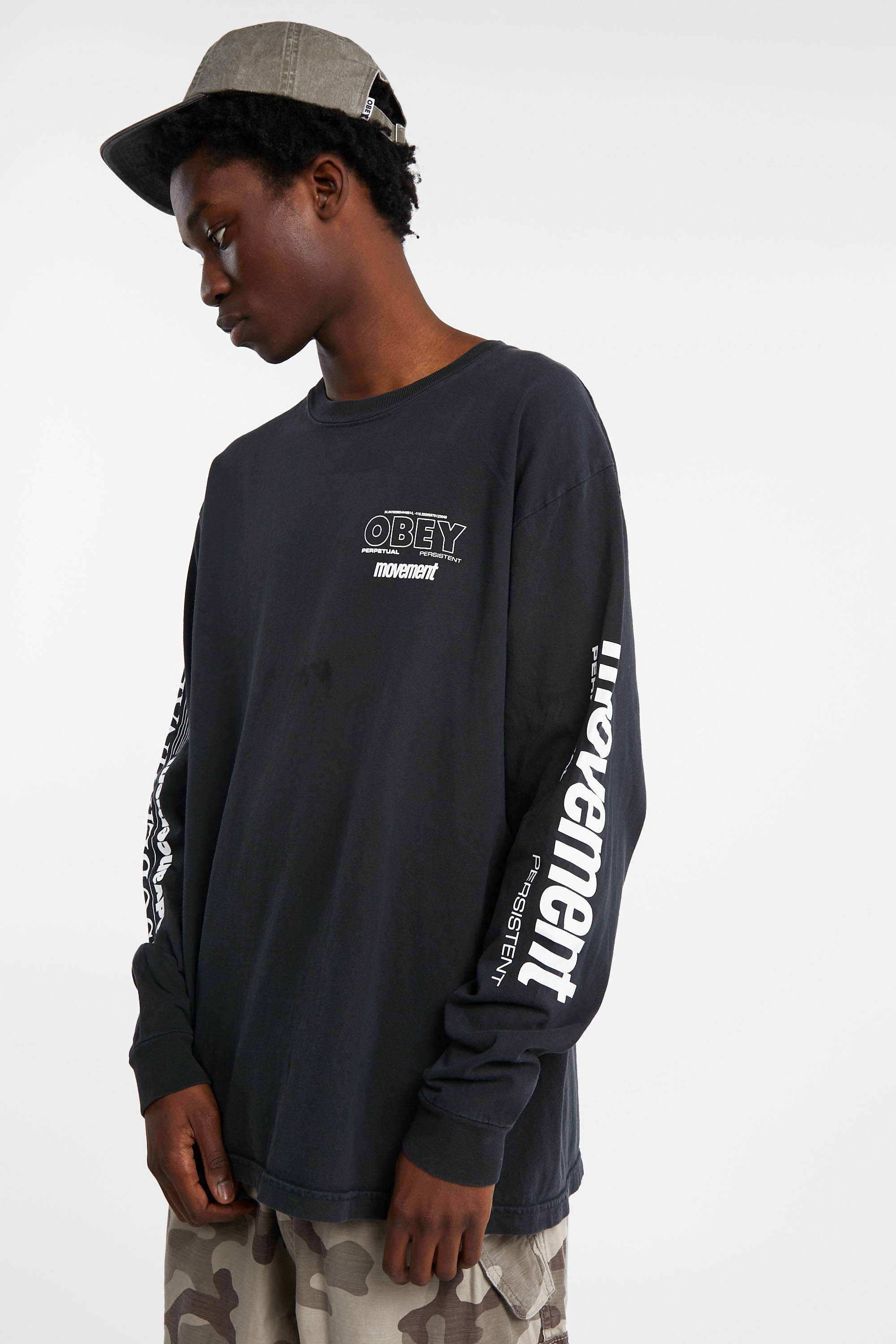 Regular-fit round-neck cotton T-shirt Black