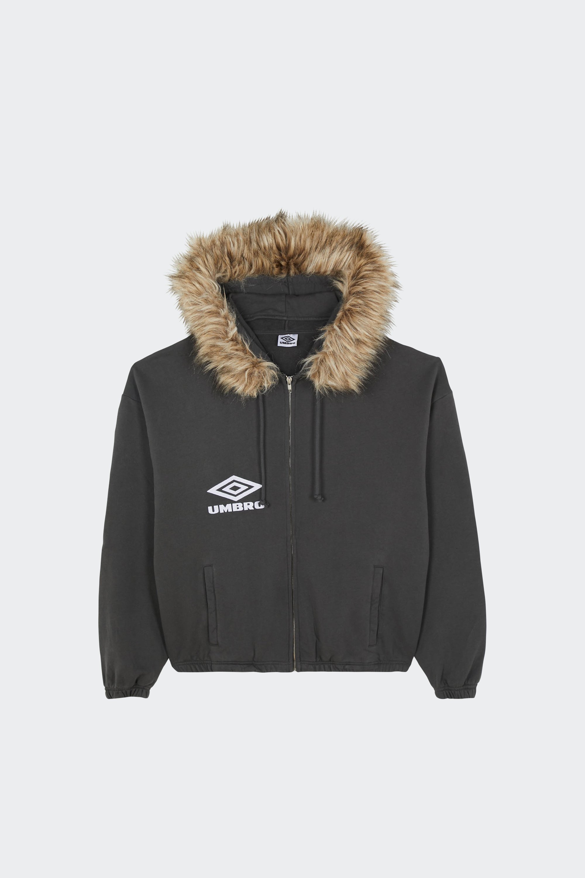 Regular-fit zip-up cotton-blend hoodie with Pony Player | Grey by UMBRO SLAM JAM Regular-fit zip-up cotton-blend hoodie with Pony Player Grey