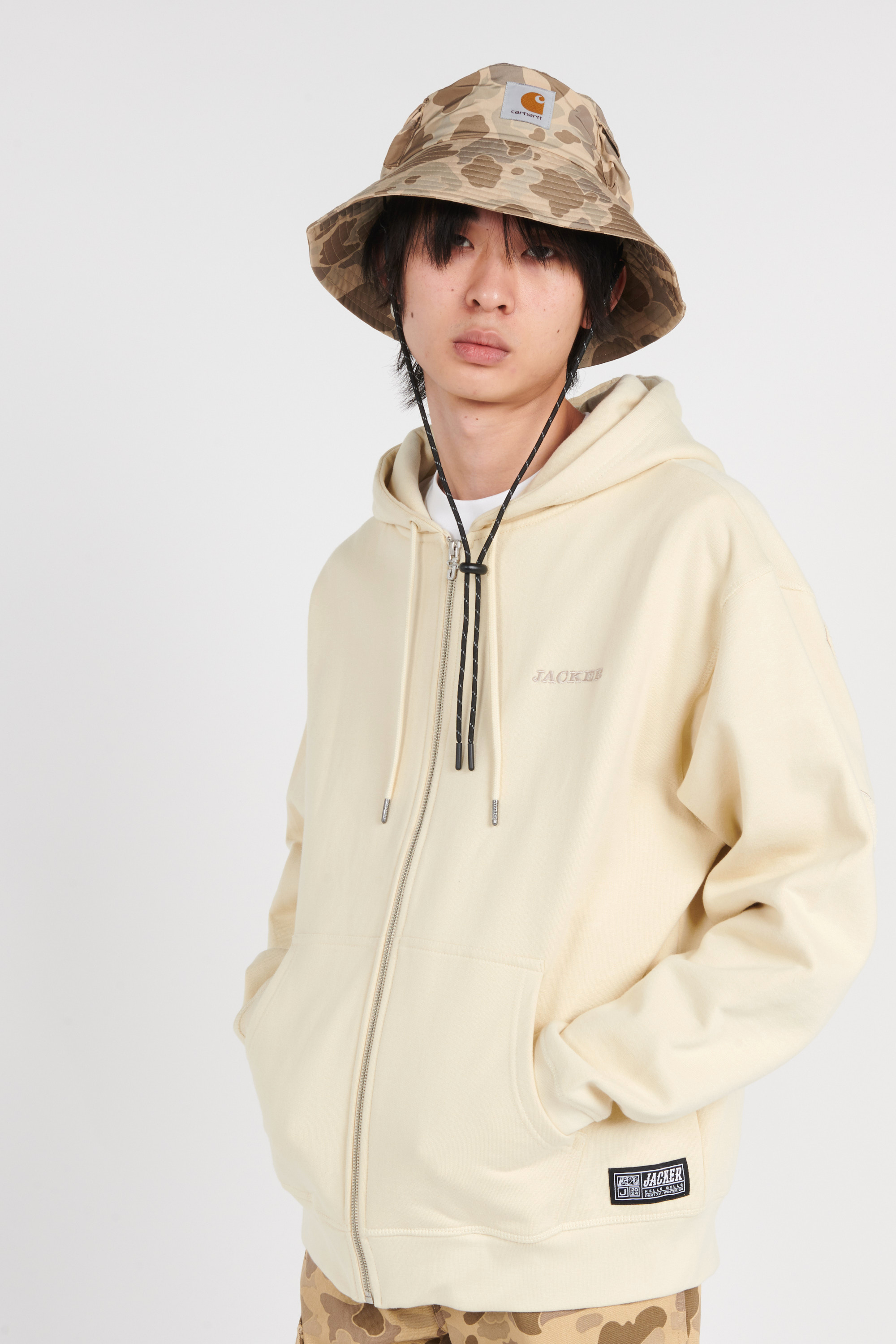 Hoodie zippé Beige