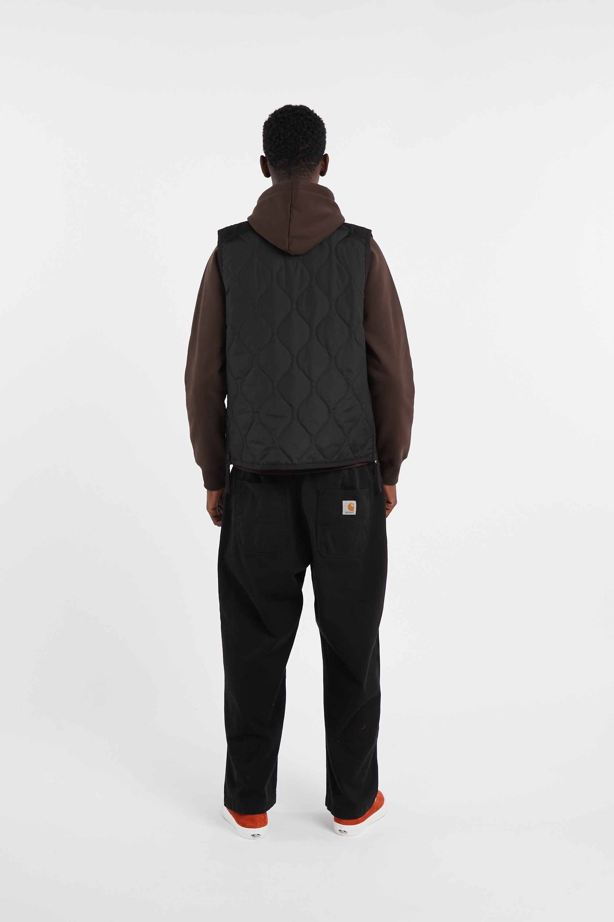 Lightweight quilted padded jacket with high neck Black