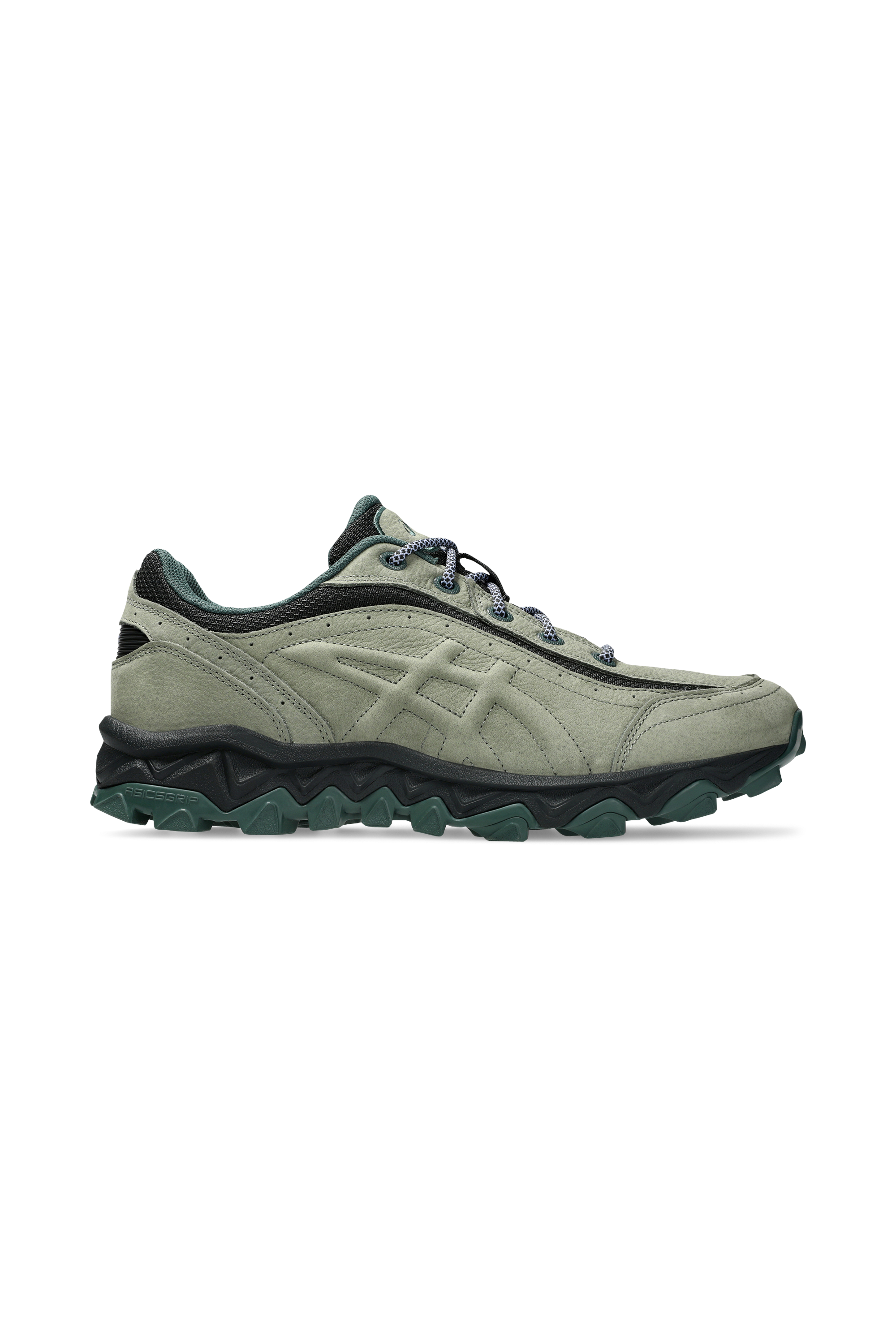 Men?s Storm 96 LO fabric and leather sneakers GEL-TRANSCEND FJ Ash green-graphite grey