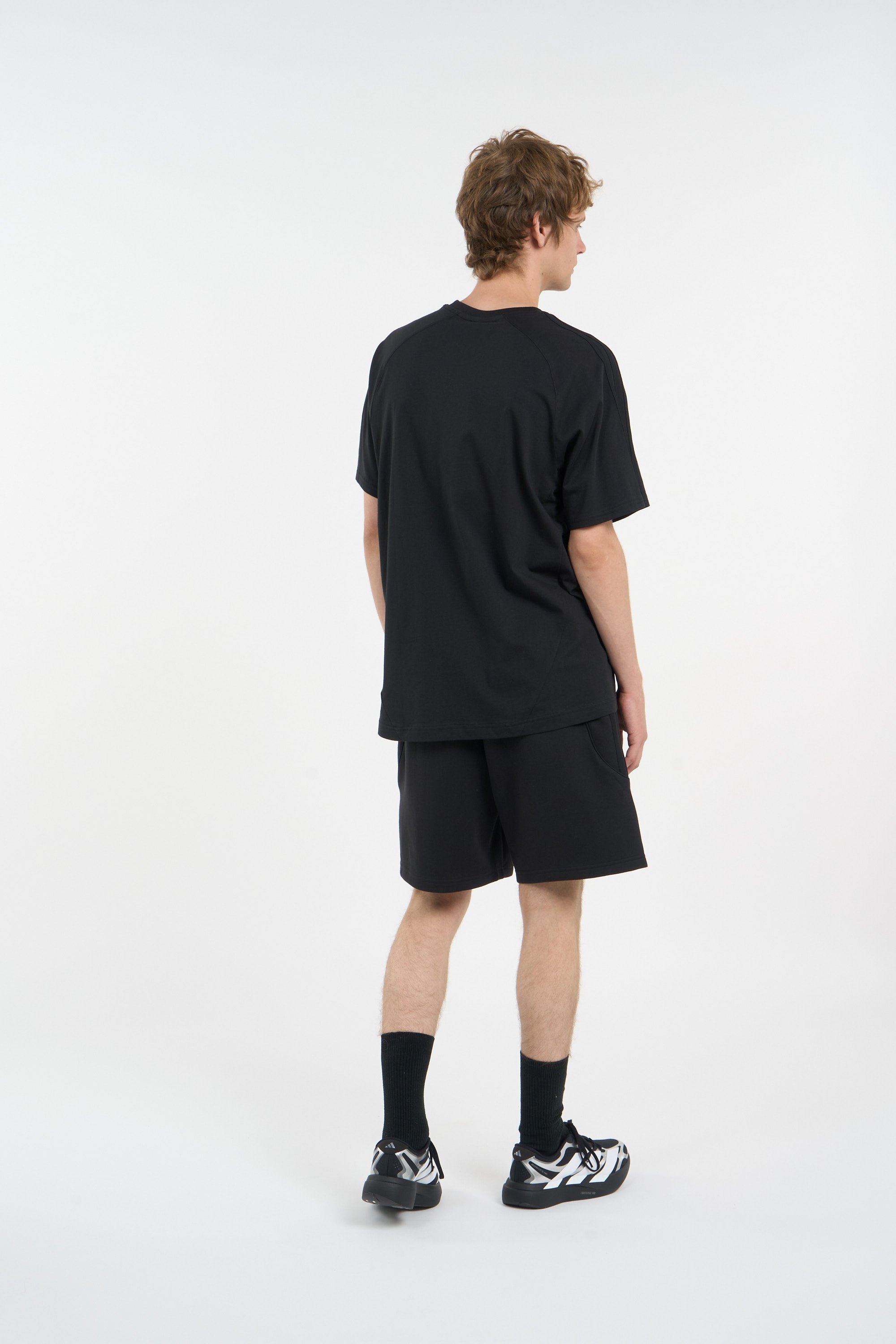 Regular-fit round-neck cotton T-shirt | Black ADIDAS Men
