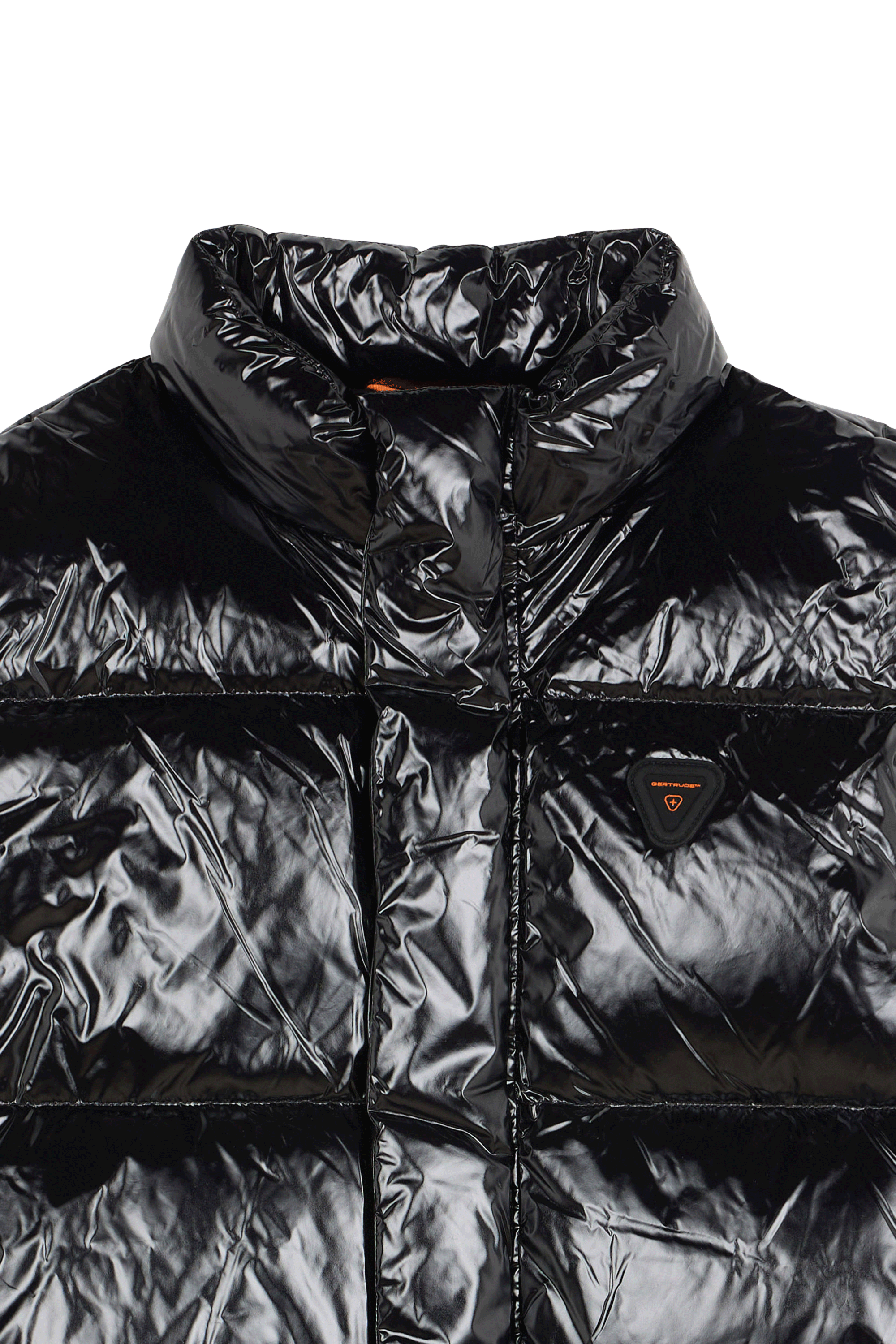 Zipped high-neck colorblock padded jacket with hood GERTRUDE Black