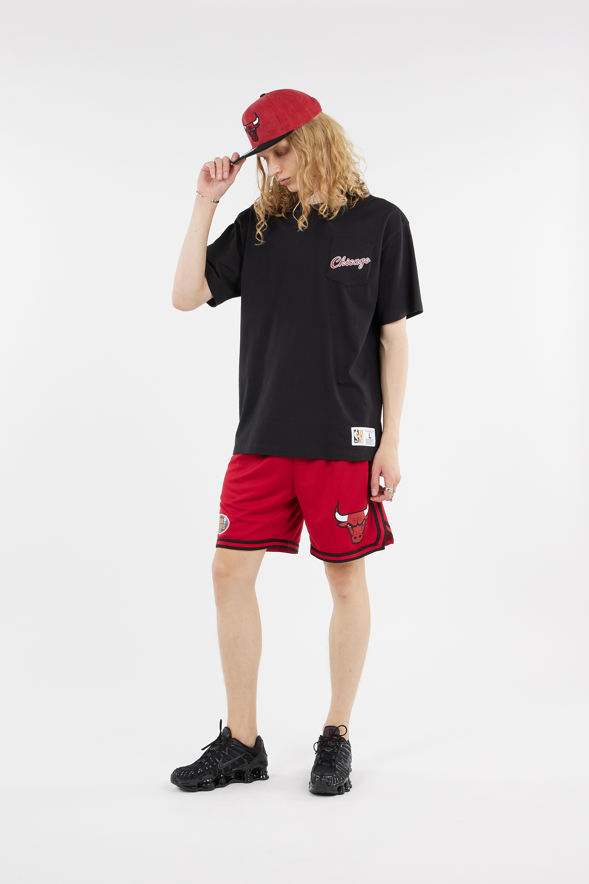 Regular-fit round-neck cotton T-shirt Black