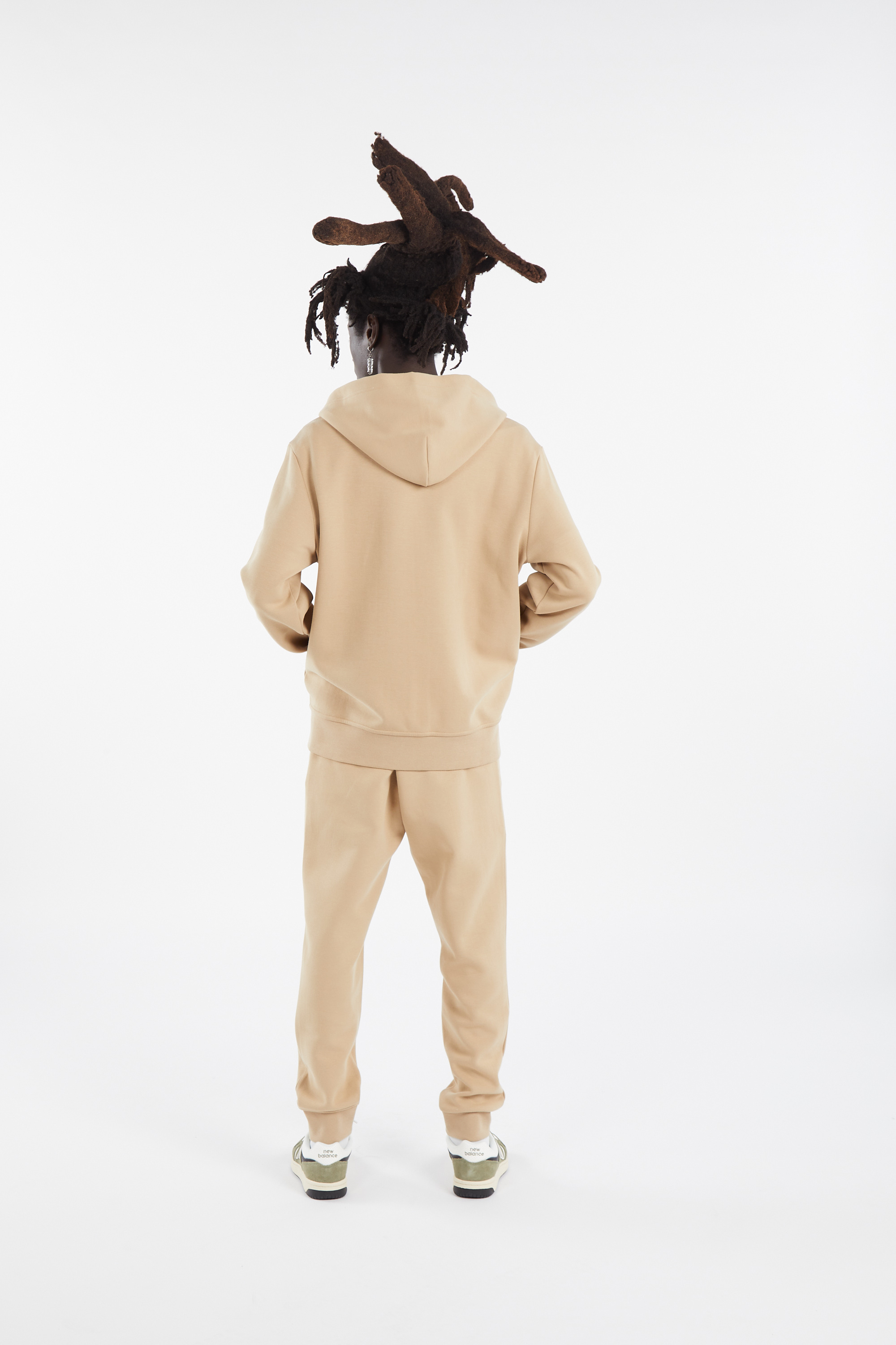 Hoodie zippé Beige
