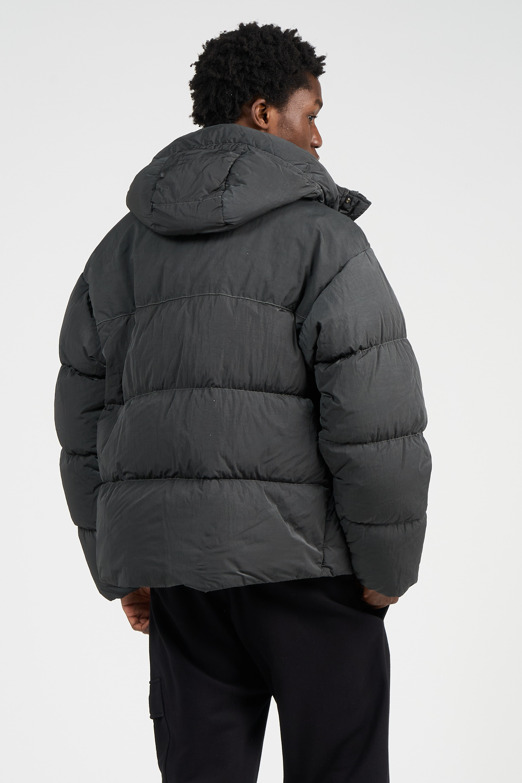 Lightweight quilted padded jacket with high neck Khaki