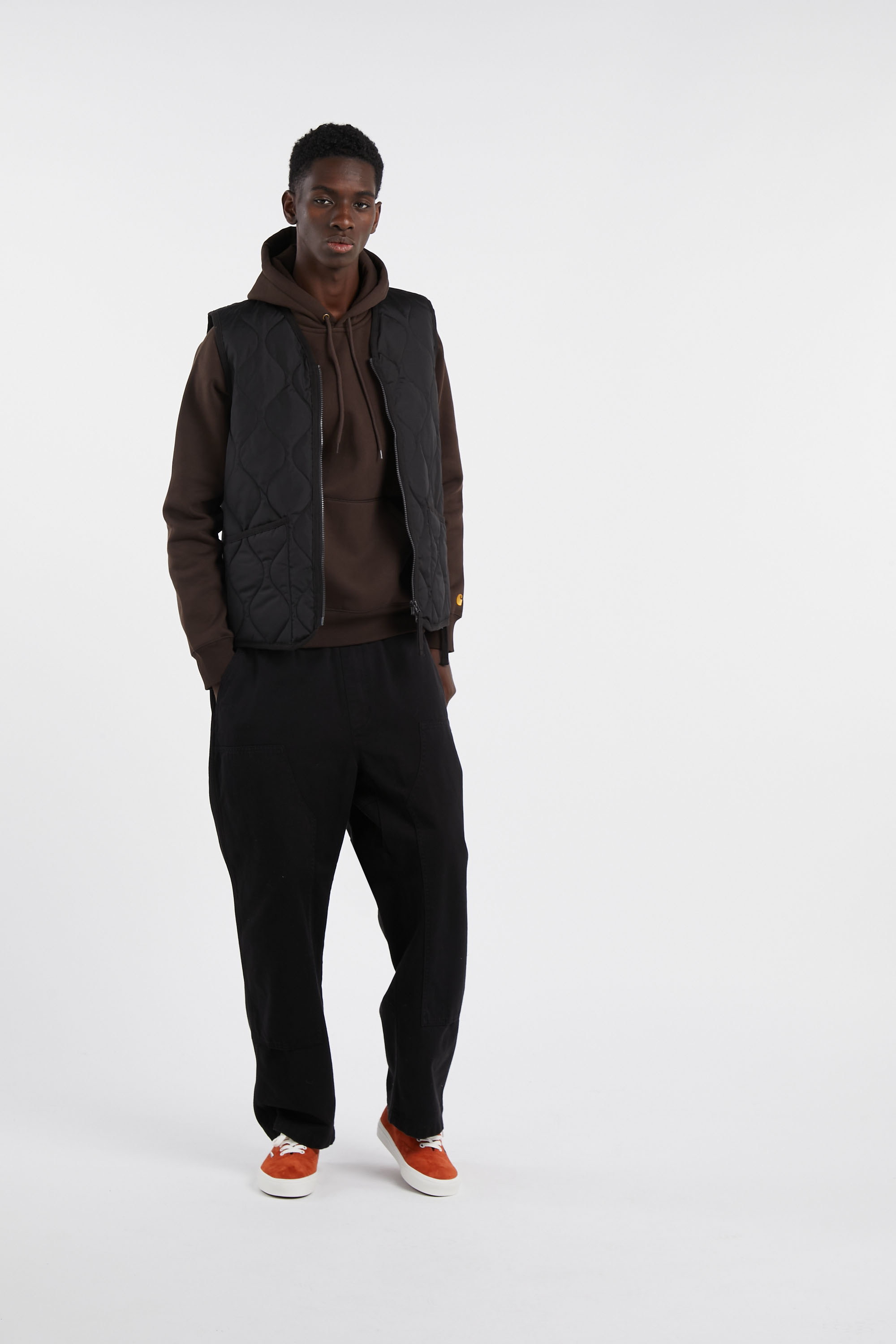 Lightweight quilted padded jacket with high neck Black