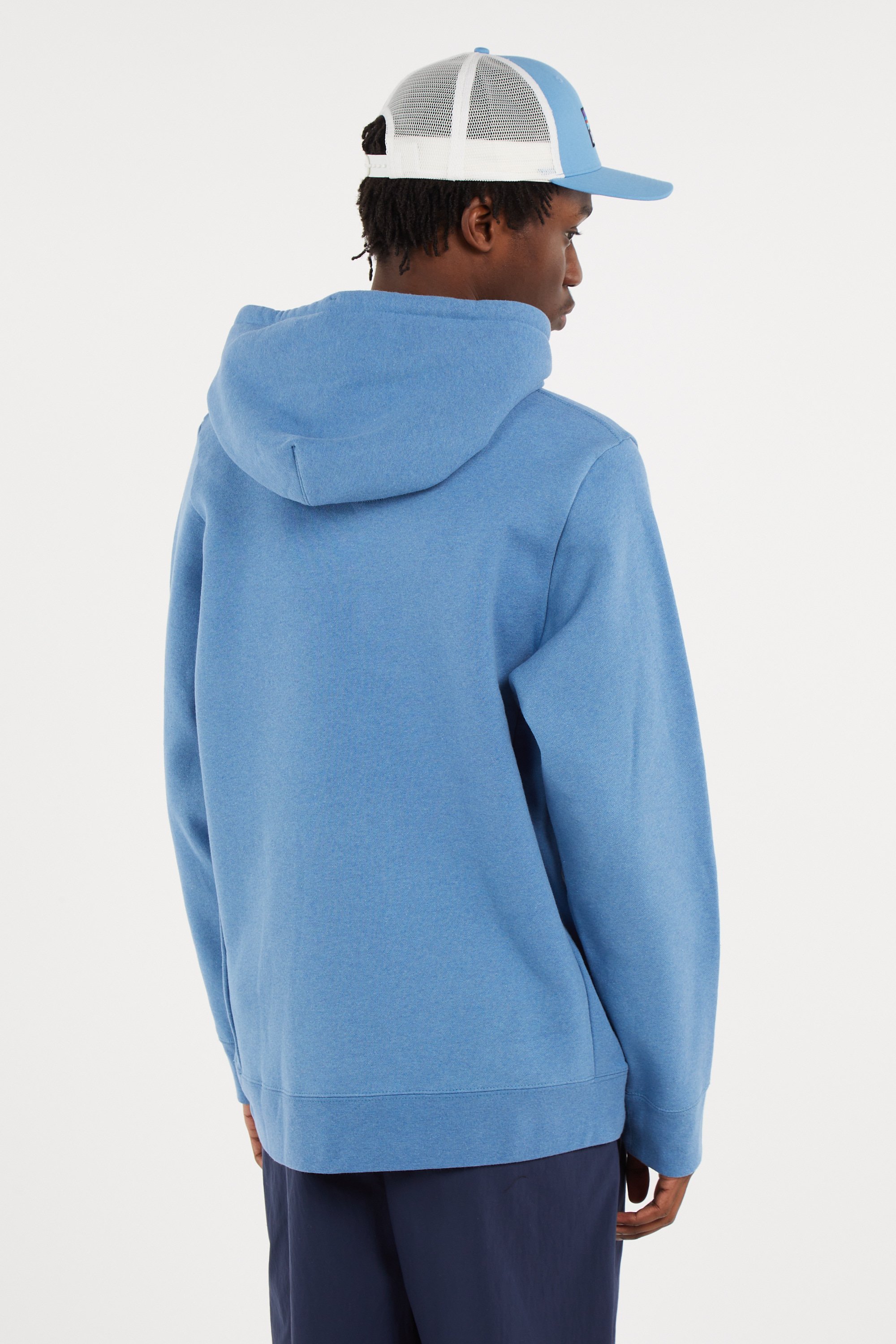 Sweat à capuche uni Bleu