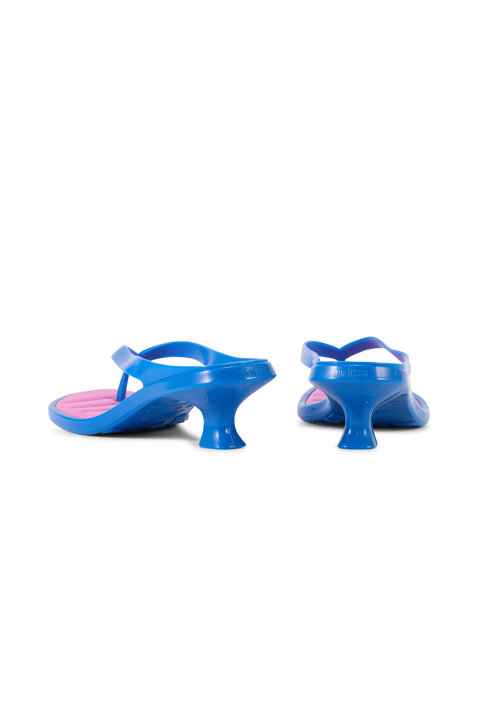 Flat furry sheepskin sandals | Blue MELISSA Women