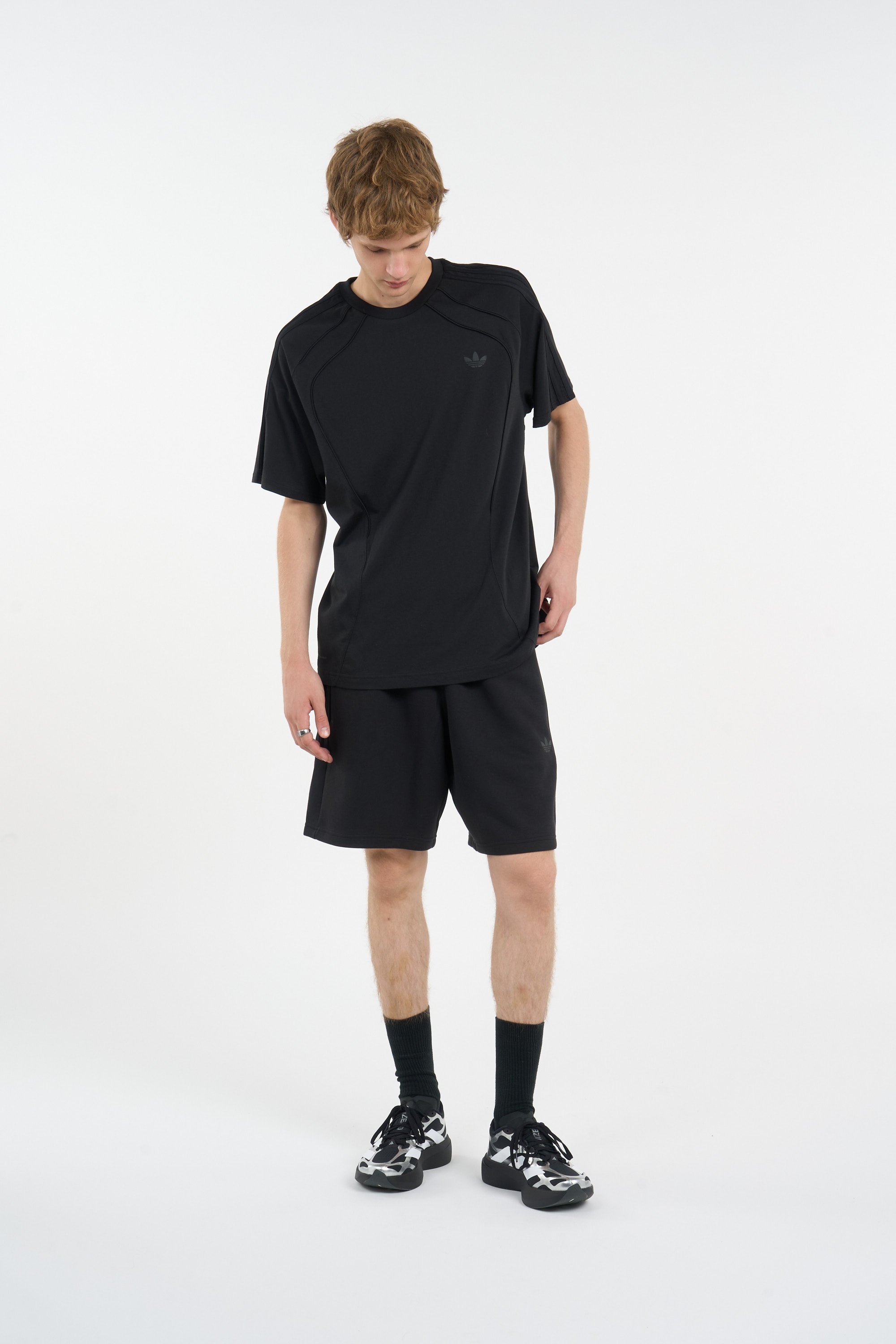 Regular-fit round-neck cotton T-shirt | Black ADIDAS Men